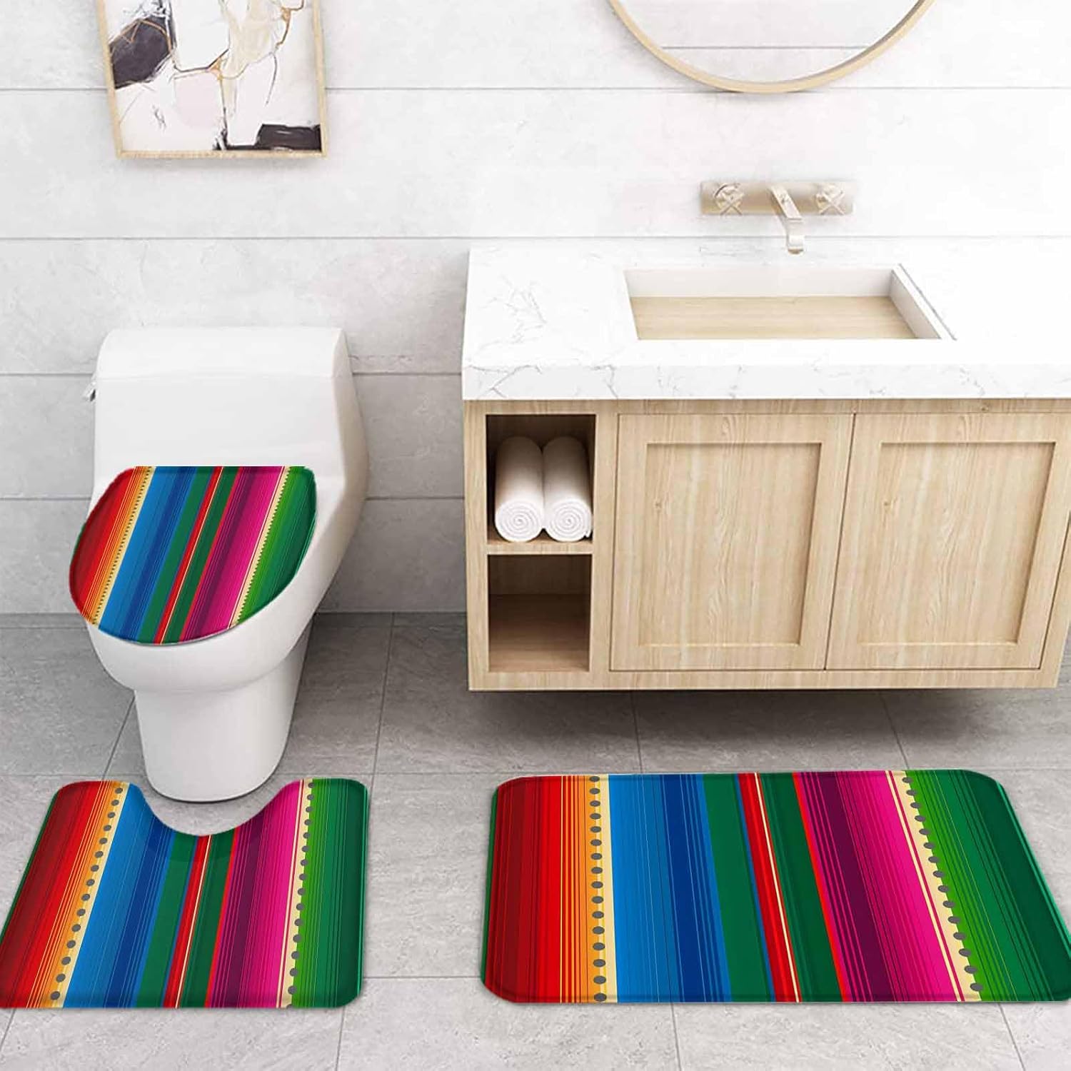 ZOE GARDEN Mexican Stripes Bathroom Set