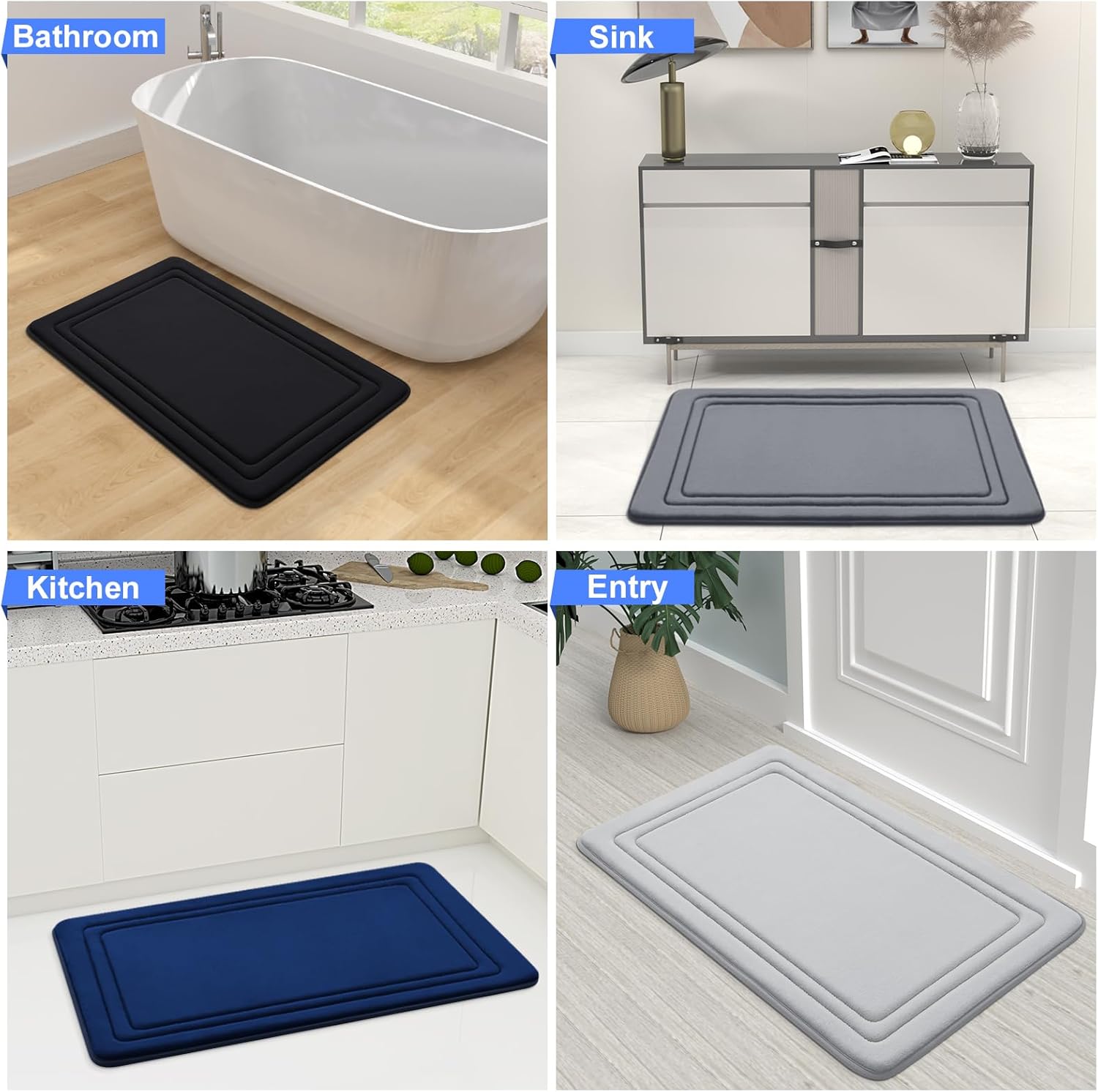 Grandaily Memory Foam Bath Mat 30x20 Ultra Soft and Non-Slip