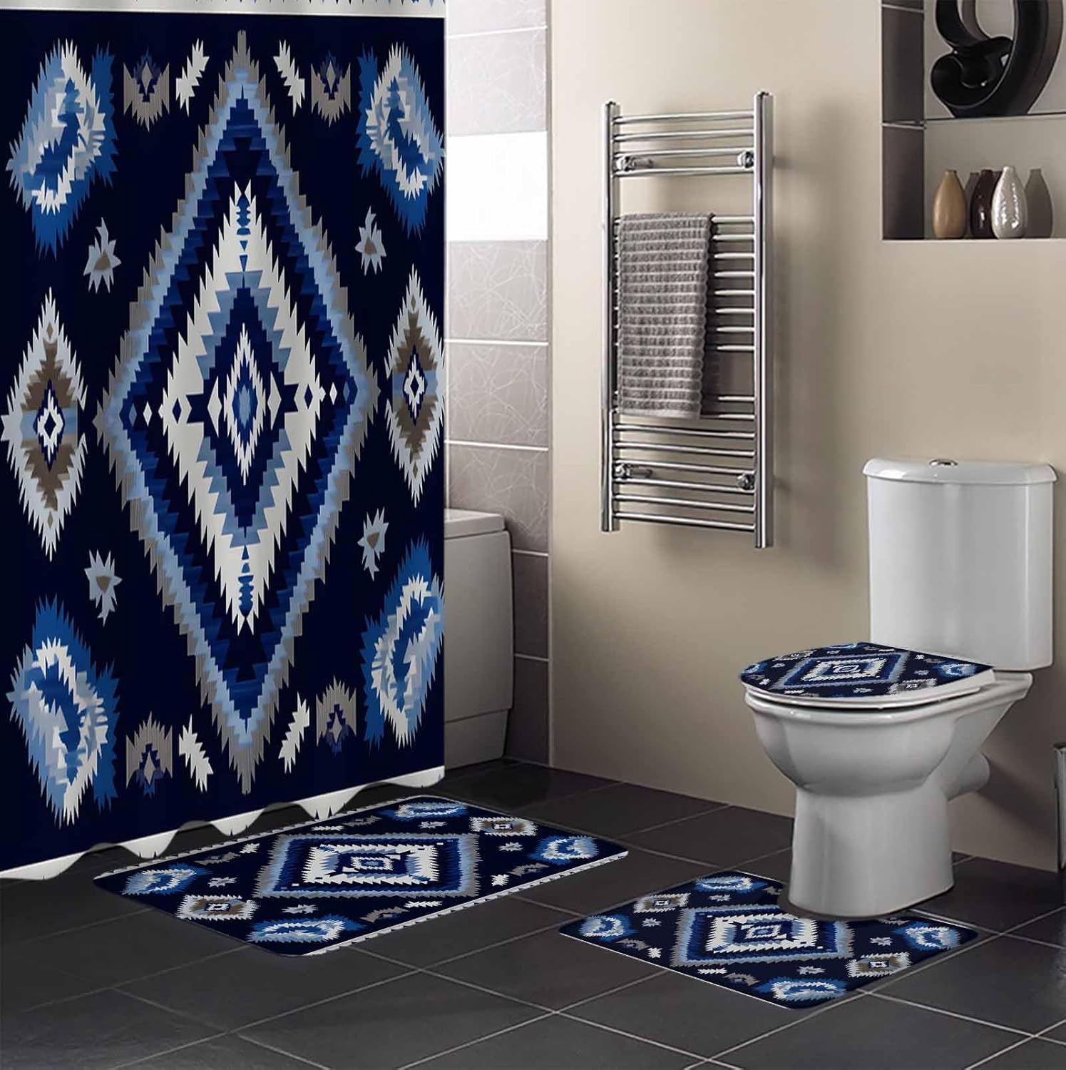 ZOE GARDEN Southwest Aztec Bathroom Set
