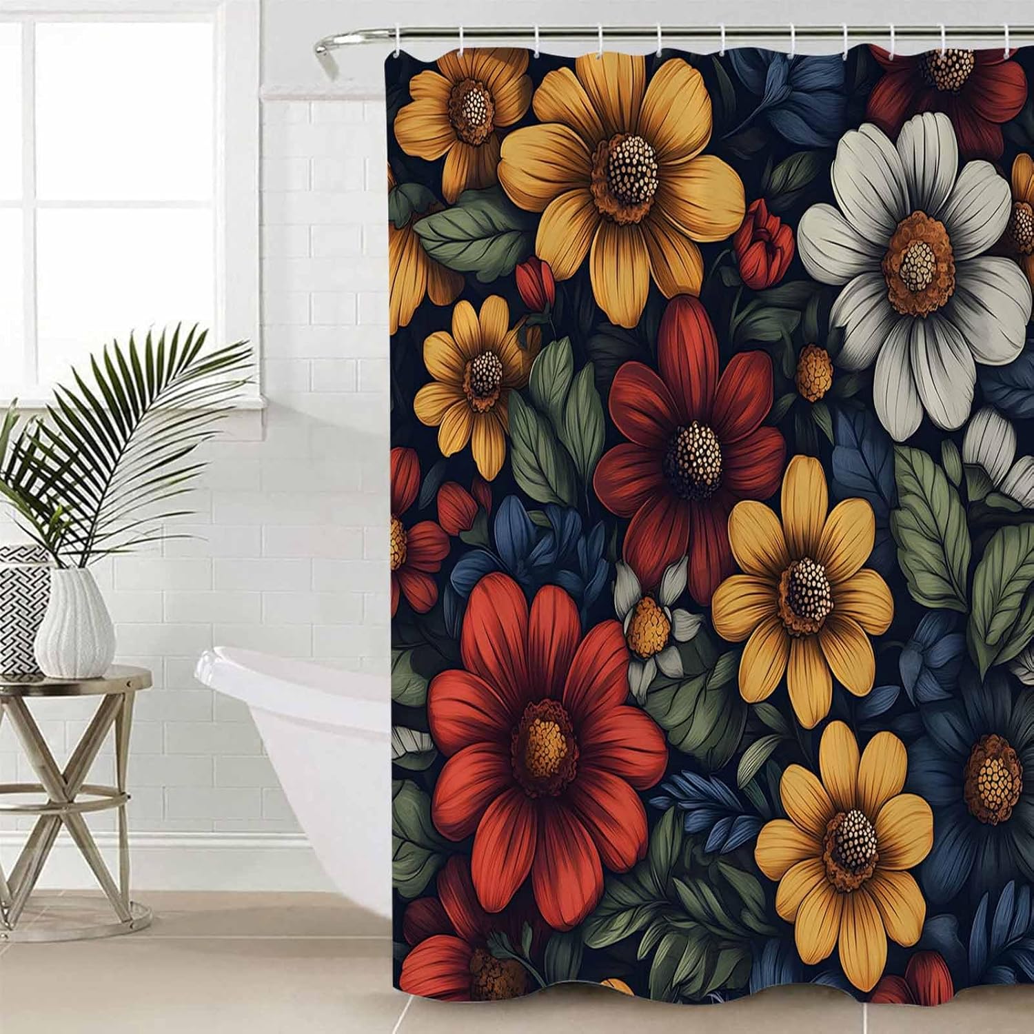 ZOE GARDEN Flower Floral Bathroom Set with Rug and Accessories