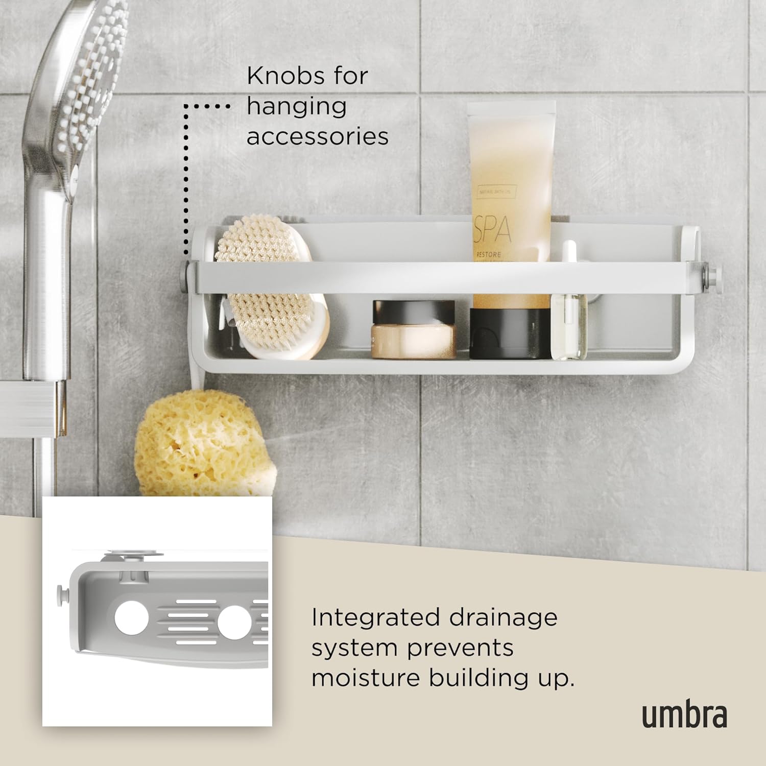 Umbra Flex Adhesive Grey Shower Caddy