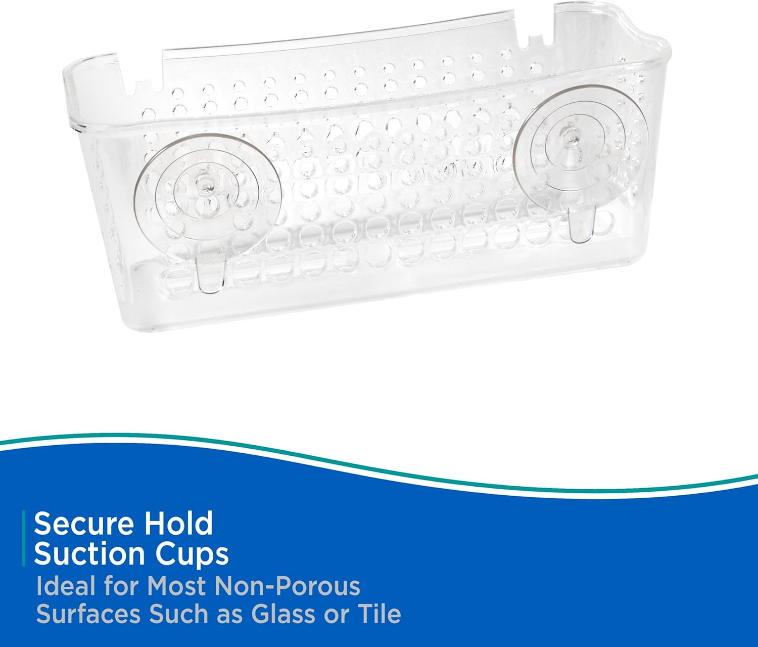 Kenney Suction Cup Clear Shower Basket Caddy
