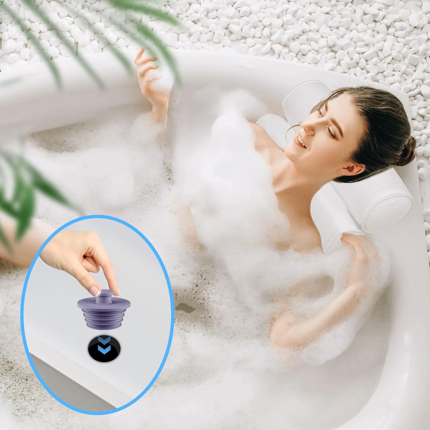Aluvor 2pcs Bathtub Sink Drain Stopper