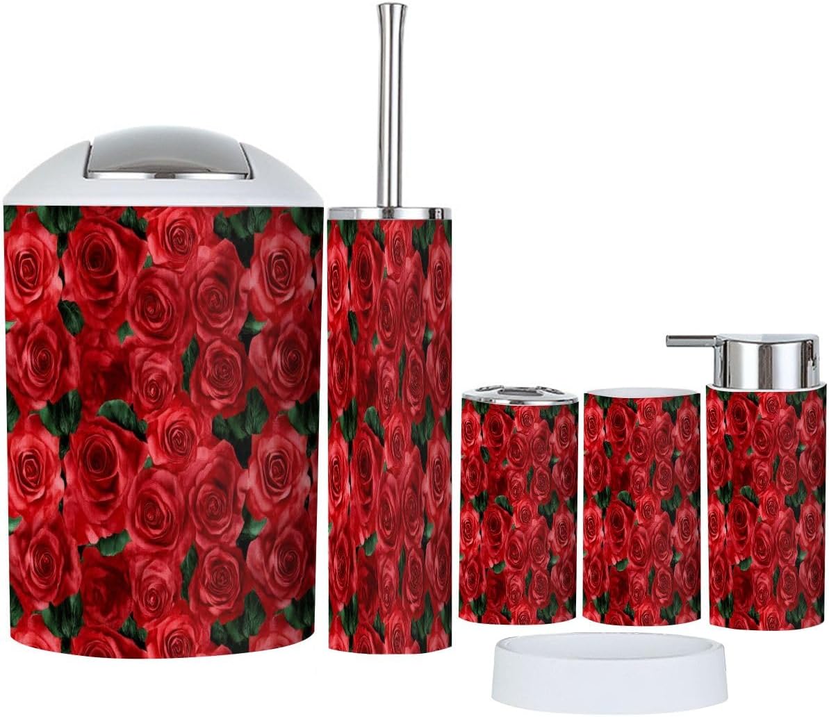 Boho Watercolor Bathroom Accessories Set of 6