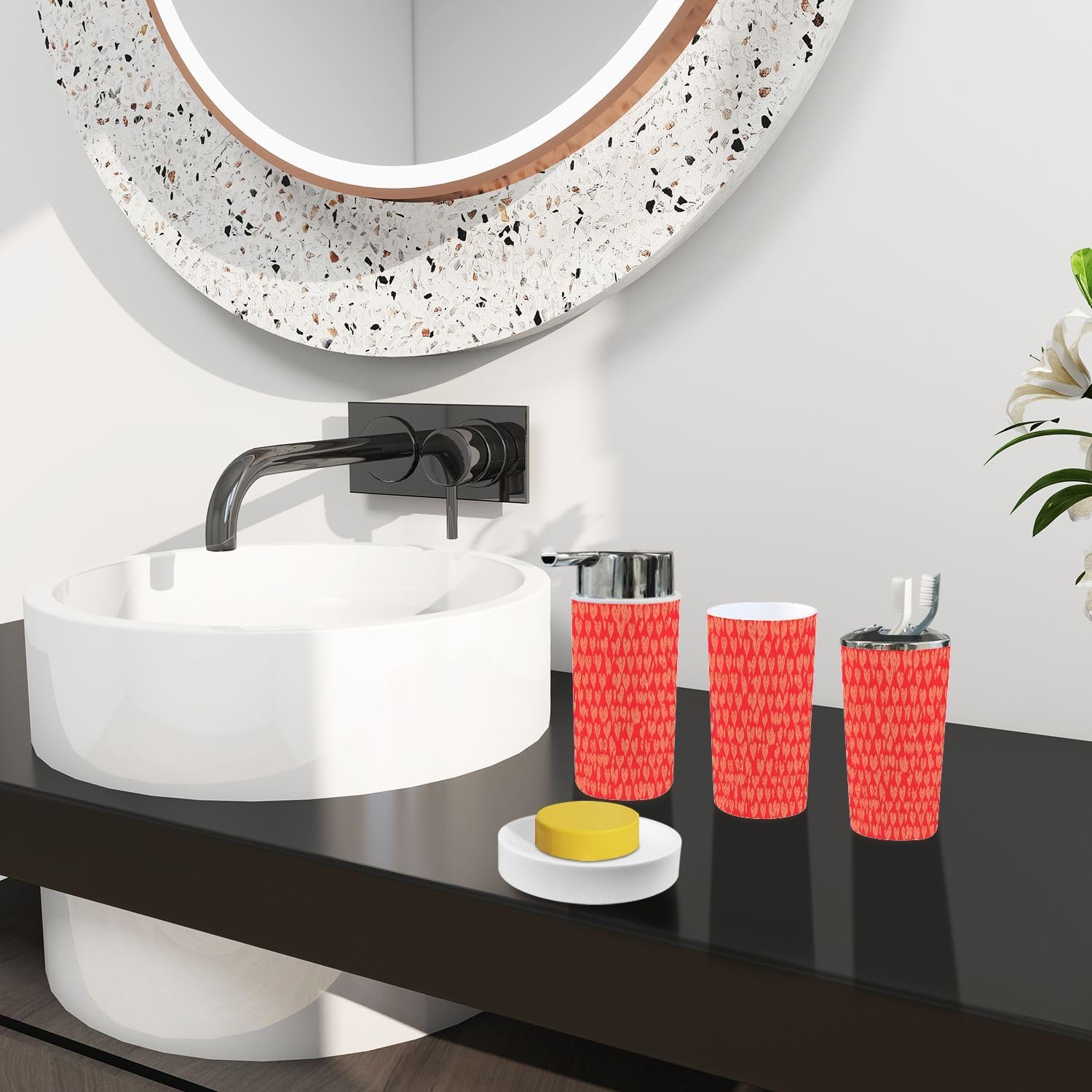 Boho Cute Bathroom Accessory Set 6 Piece 1