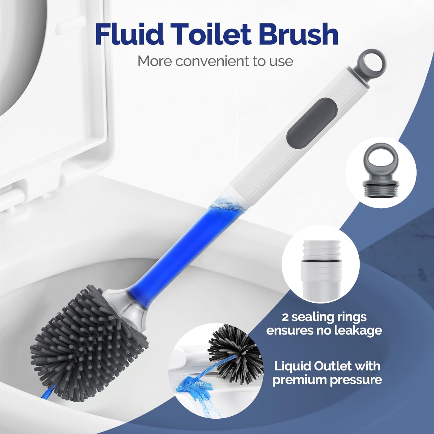 HAMITOR Toilet Brush Holder Set with Silicone Brush