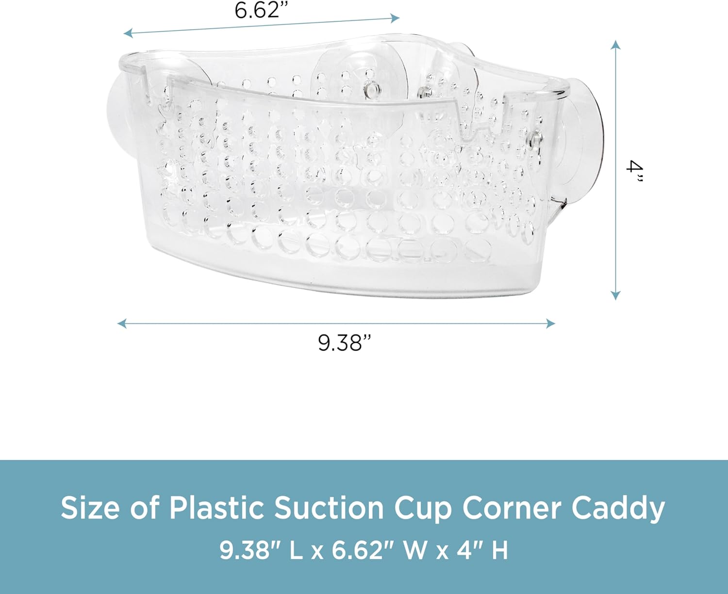 Kenney Suction Cup Corner Basket Shower Caddy Clear