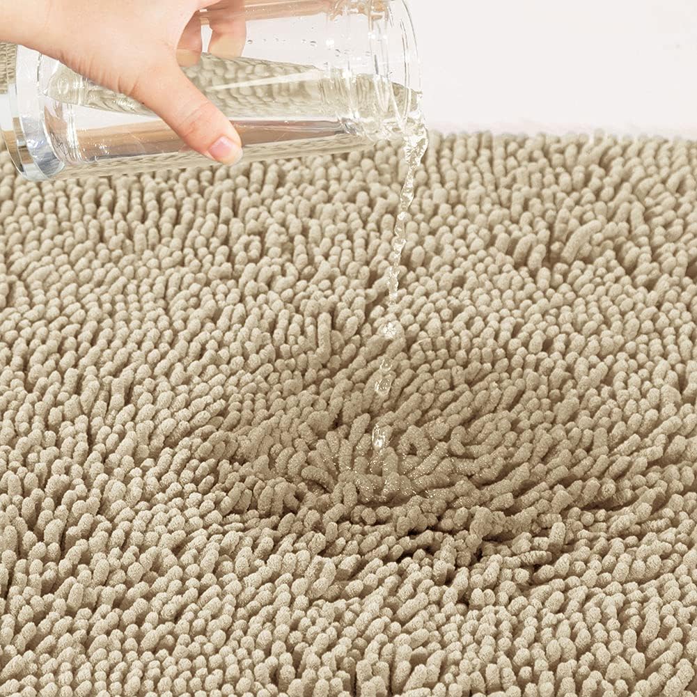 SONORO KATE Plush Bath Rug Non-Slip 3220 Beige
