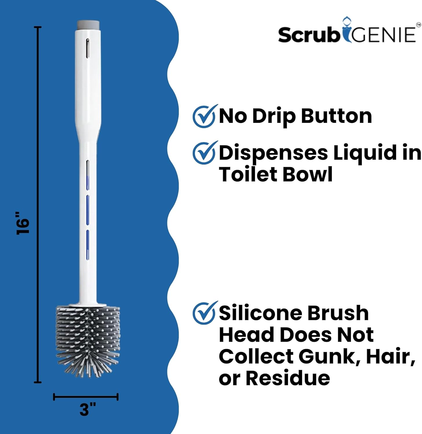 Scrub Genie Toilet Brush with Holder and Cleaner