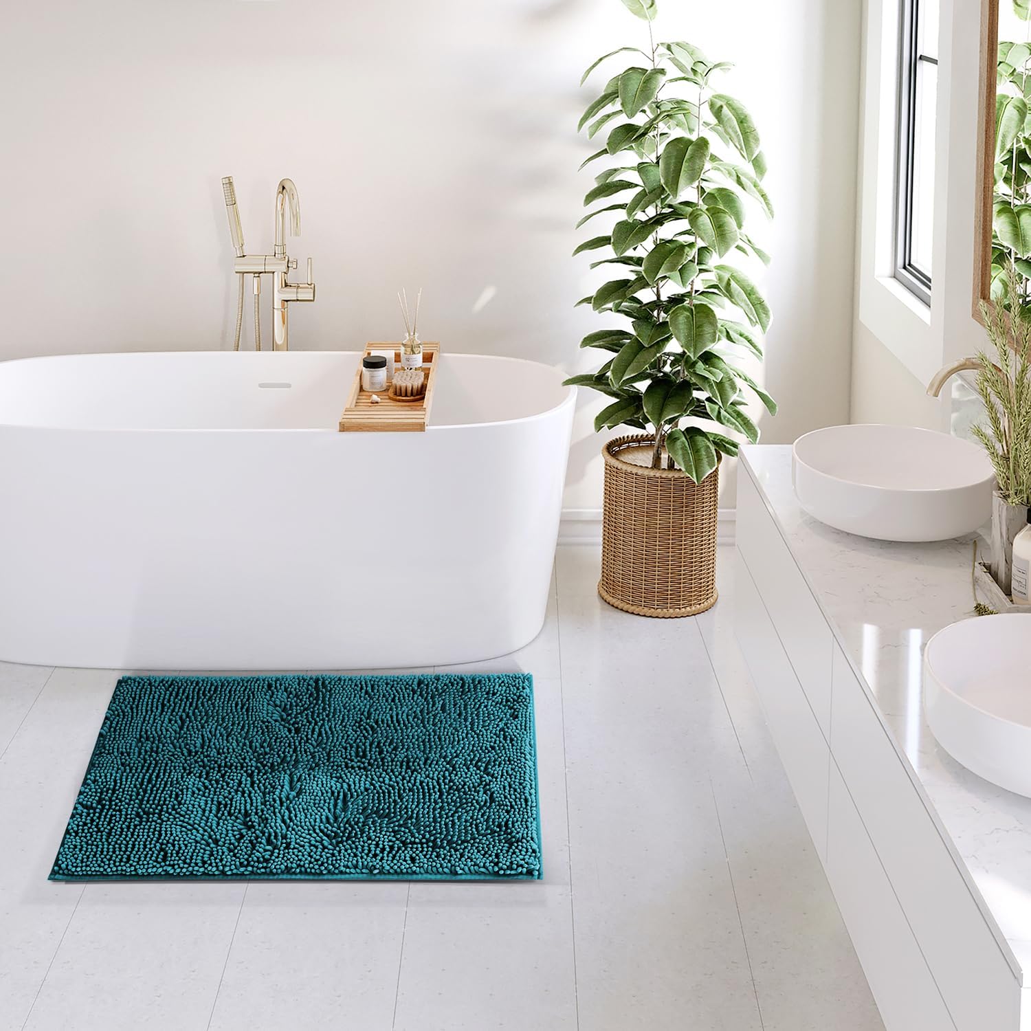 Hearth Harbor Teal Bath Rug Set 2 Piece 1