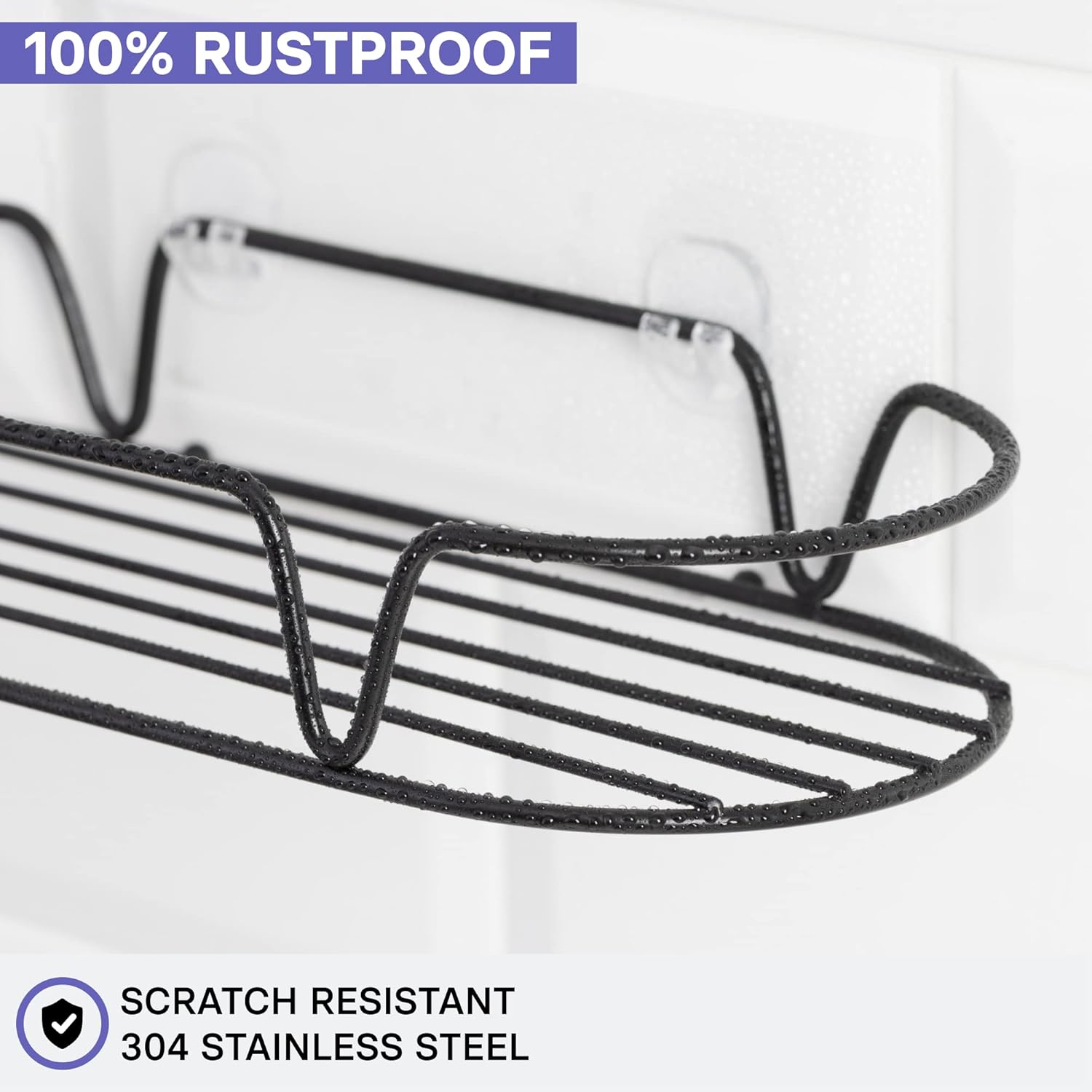 KINCMAX Shower Caddy 2-Pack Matte Black