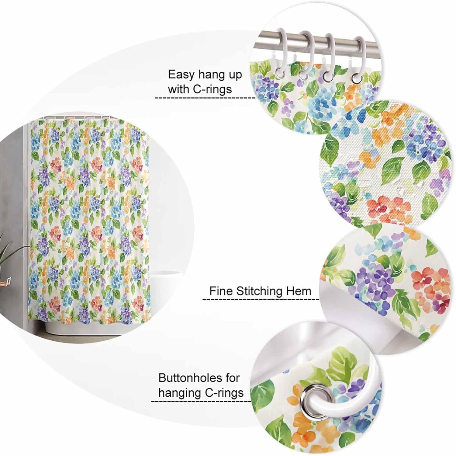 ZOE GARDEN Blue Purple Flower Bathroom Set