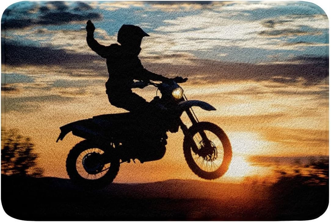 Erosebridal Dirt Bike Sunset Bath Rug 16X24