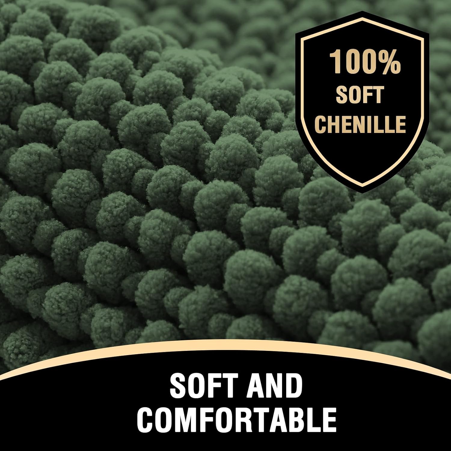 HVERSAILTEX Bath Rugs Set of 2 Non-Skid Plush Runner