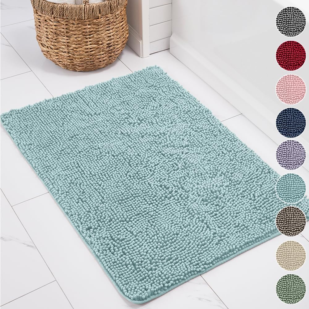 KANGAROO Plush Bath Rug 24x17 Seafoam