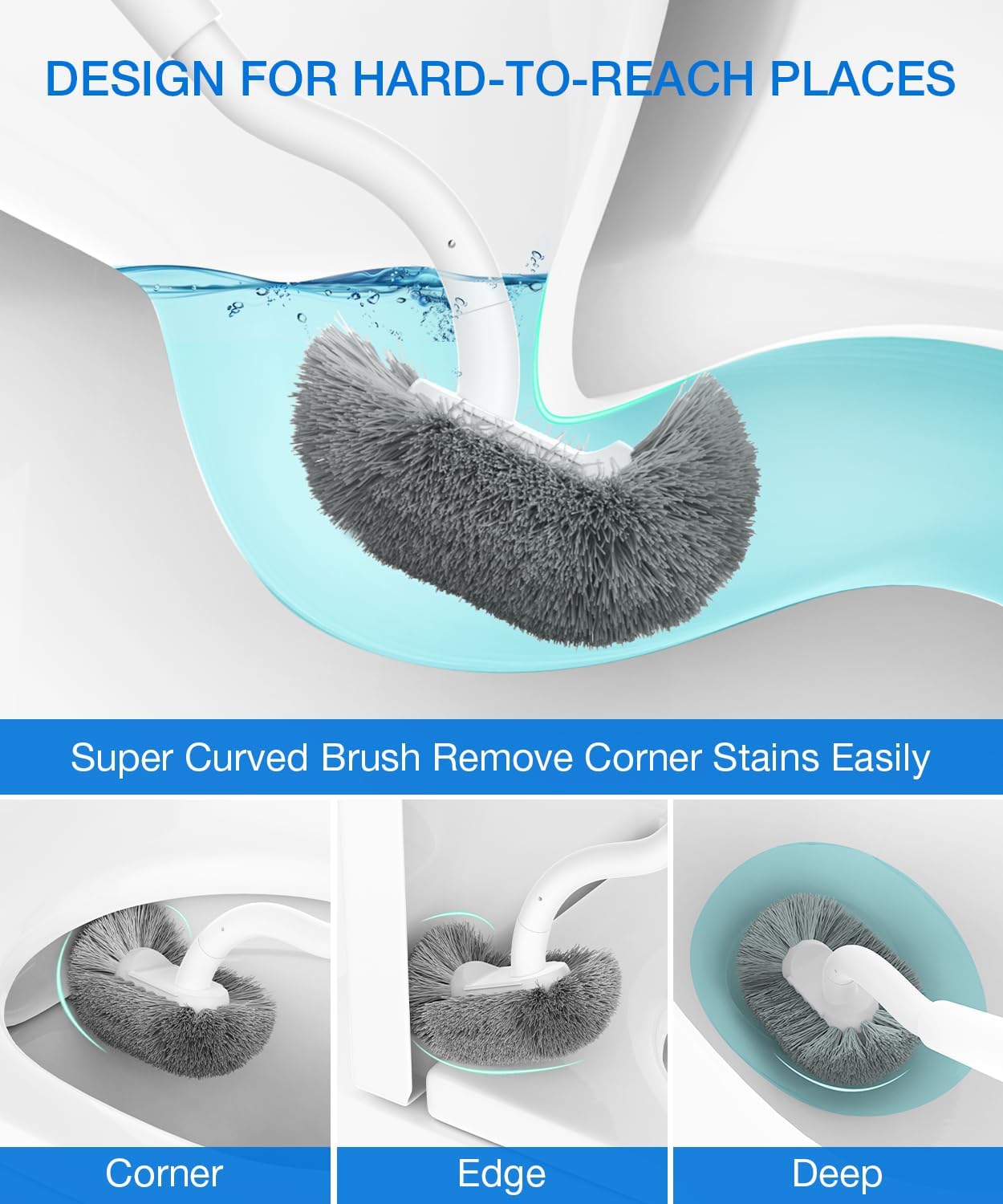 OSCIOSS Toilet Cleaner Brush Set 2 Pack Wall Mounted