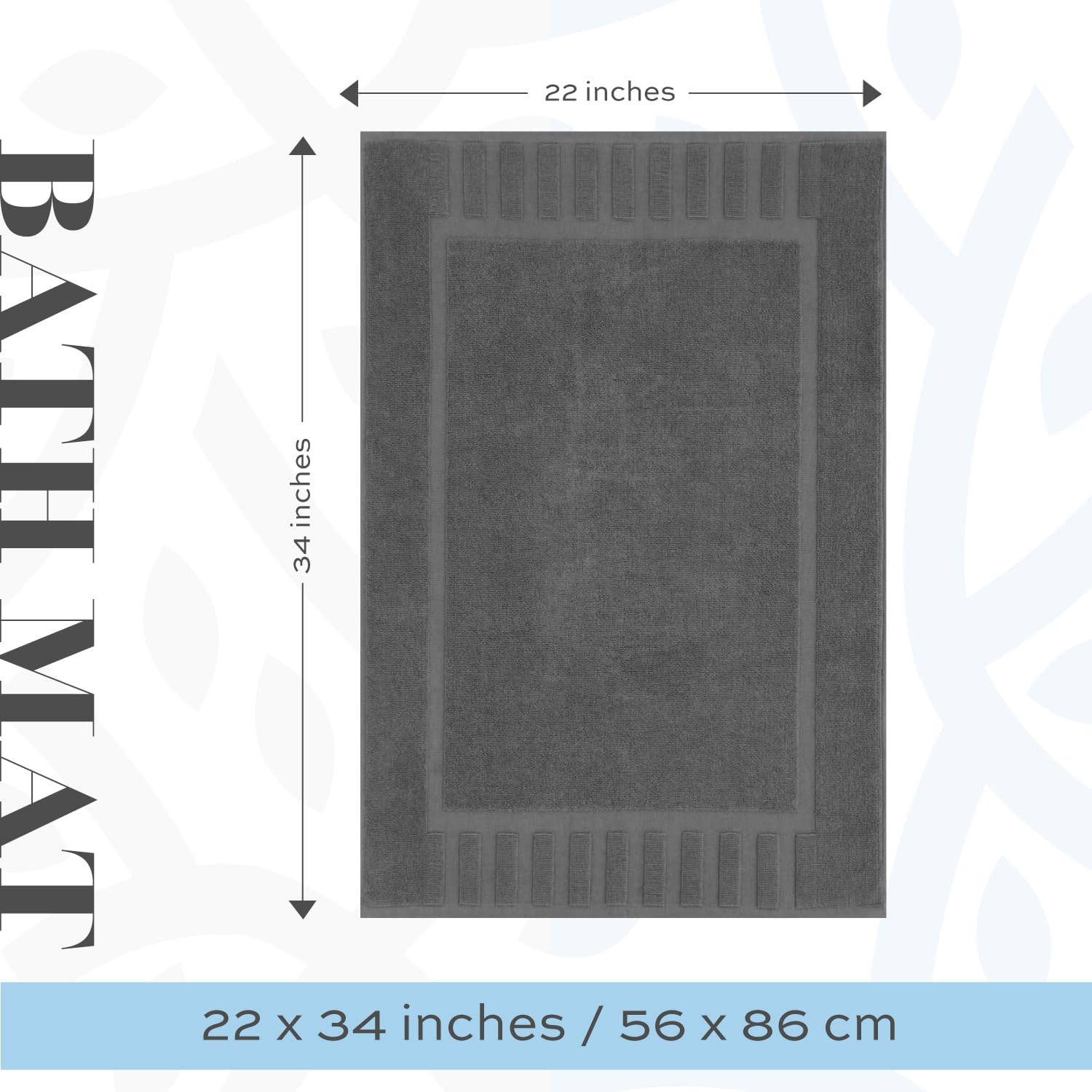 White Classic Luxury Bath Mat Set 2 Pack Dark Gray