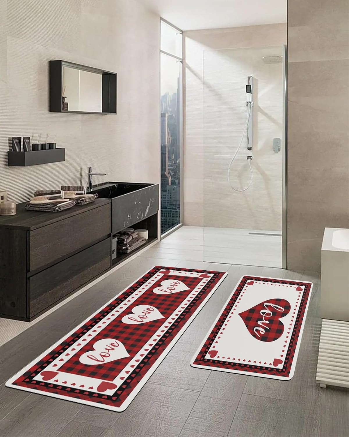 Funnywall88 2PCS Non-Slip Diatomite Bath Mats