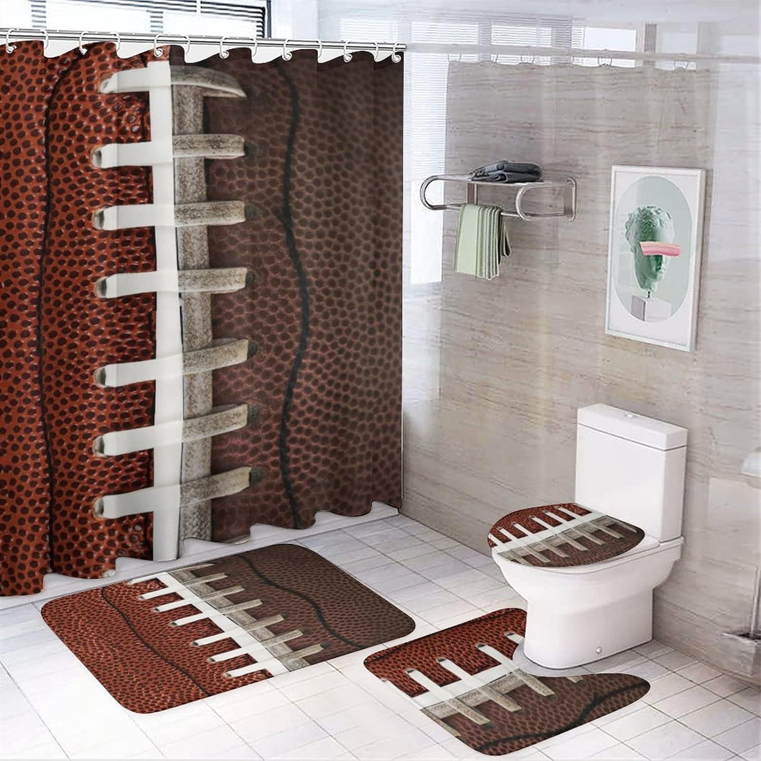 Sports American Football Boys 4 Piece Bathroom Set