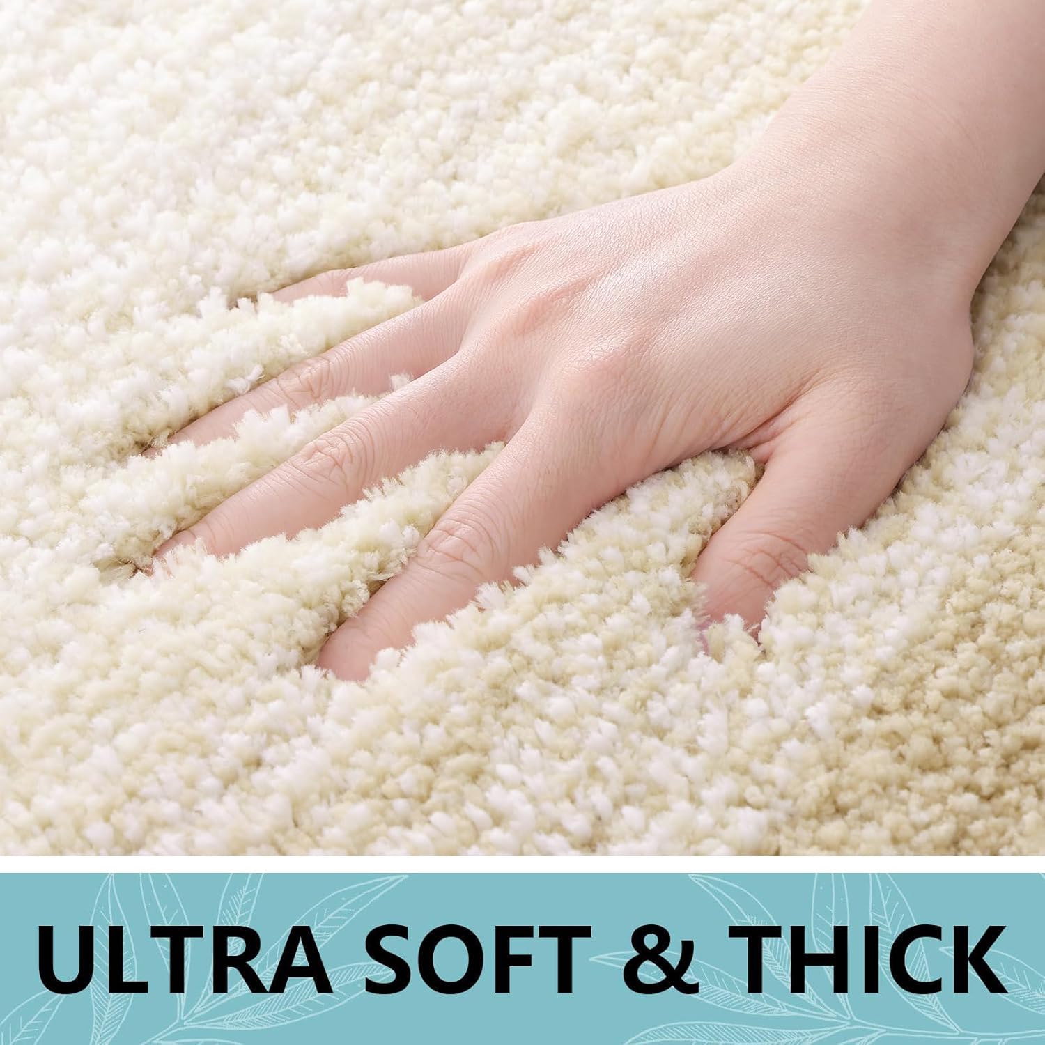 Arotive 3-Piece Bathroom Rugs Set Light Beige