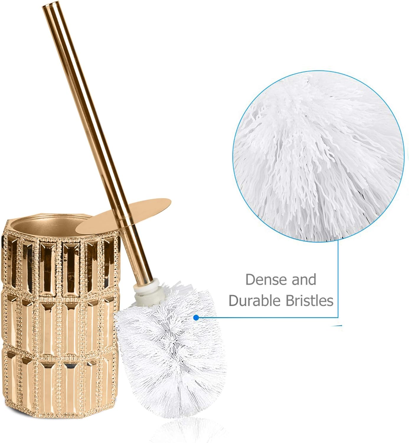 Nu Steel Resin Toilet Brush with Holder Gold Finish