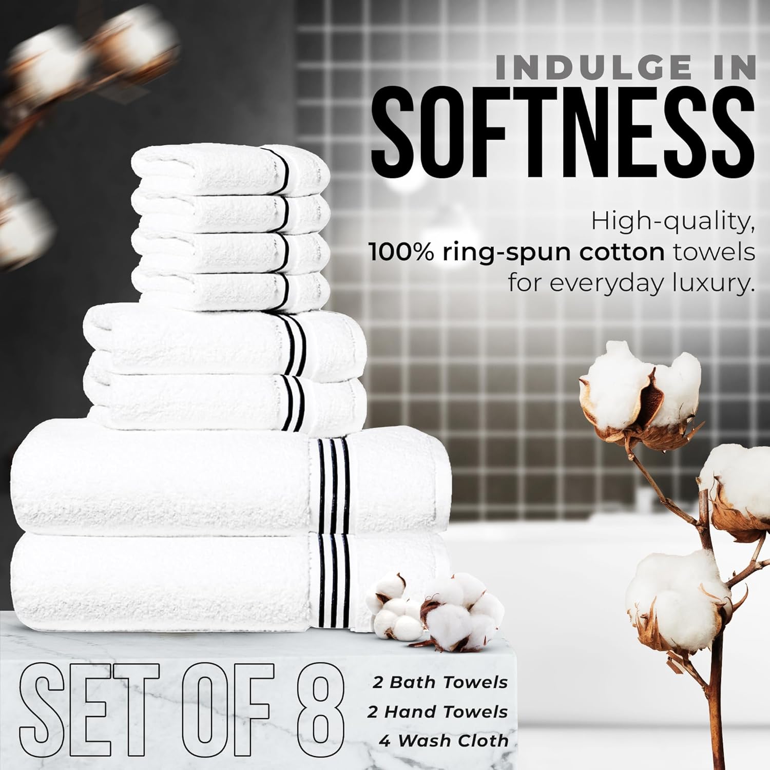 Simpli-Magic 8-Piece Premium Towel Set