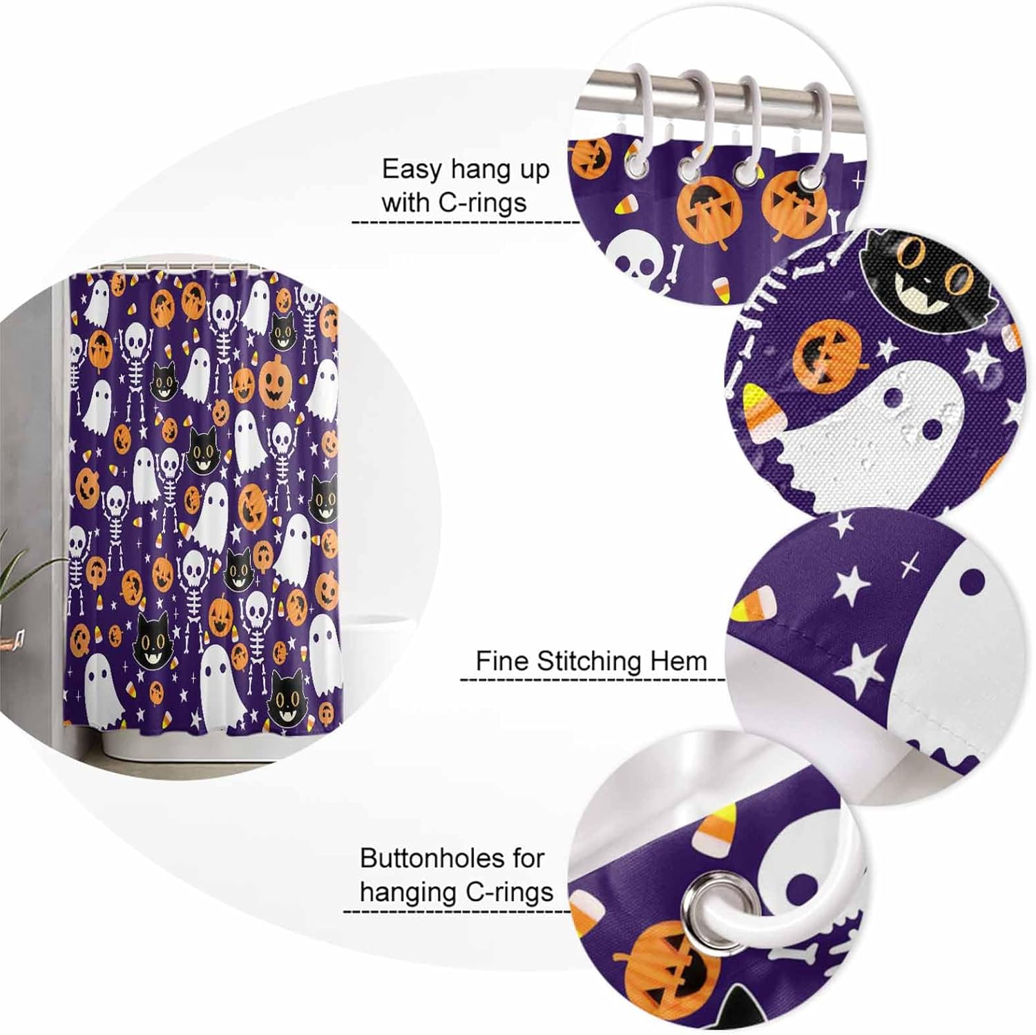 ZOE GARDEN Halloween Purple Bathroom Set