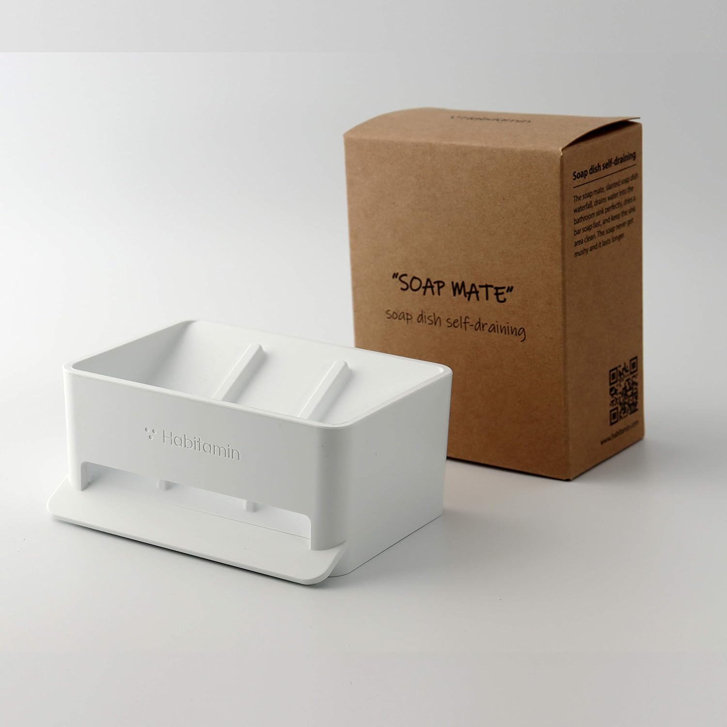 Soap Mate Slanted Soap Dish with Self-Draining and Drying Fast