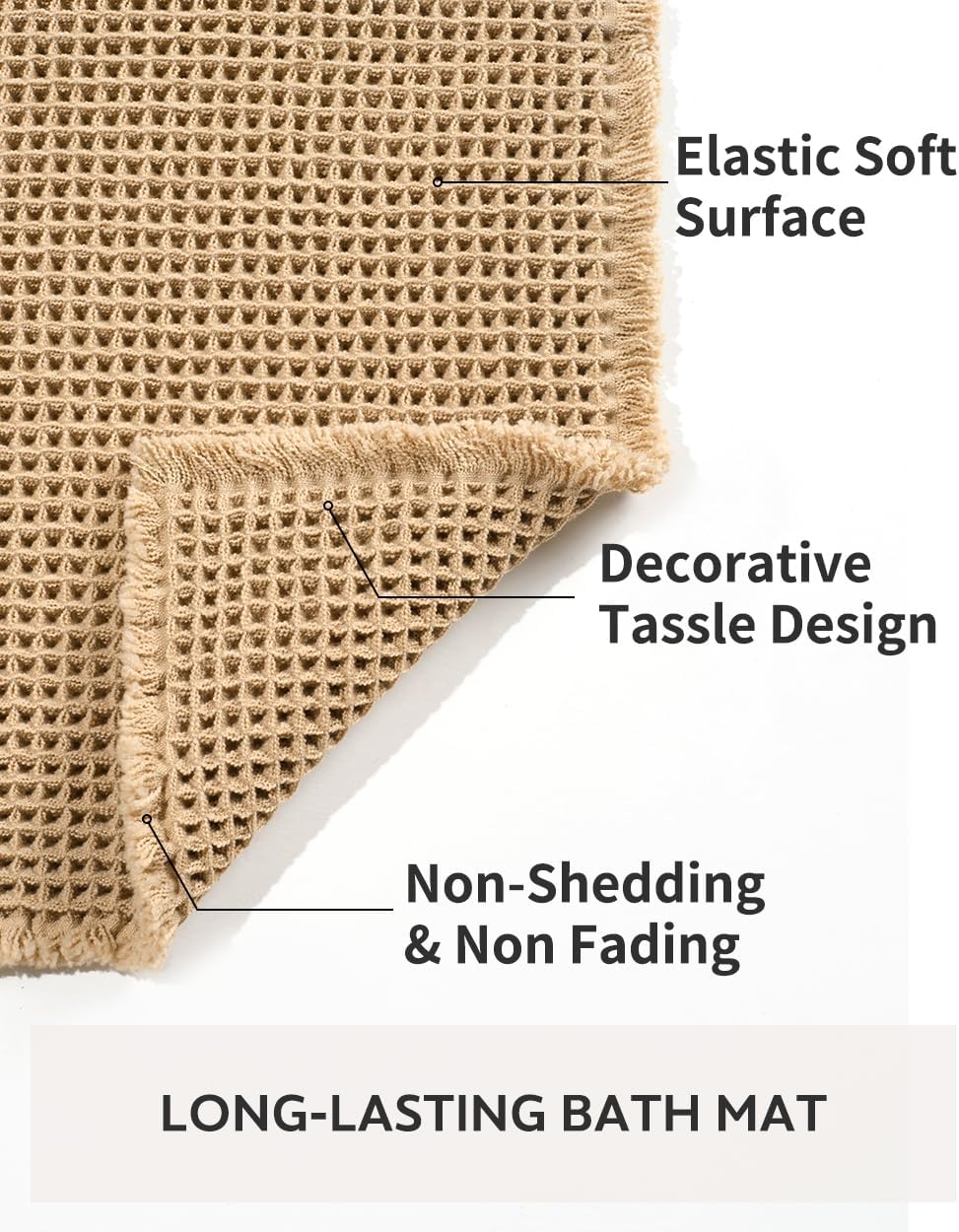 Tchdio Waffle Bath Mat 2 x 6 Non-Slip