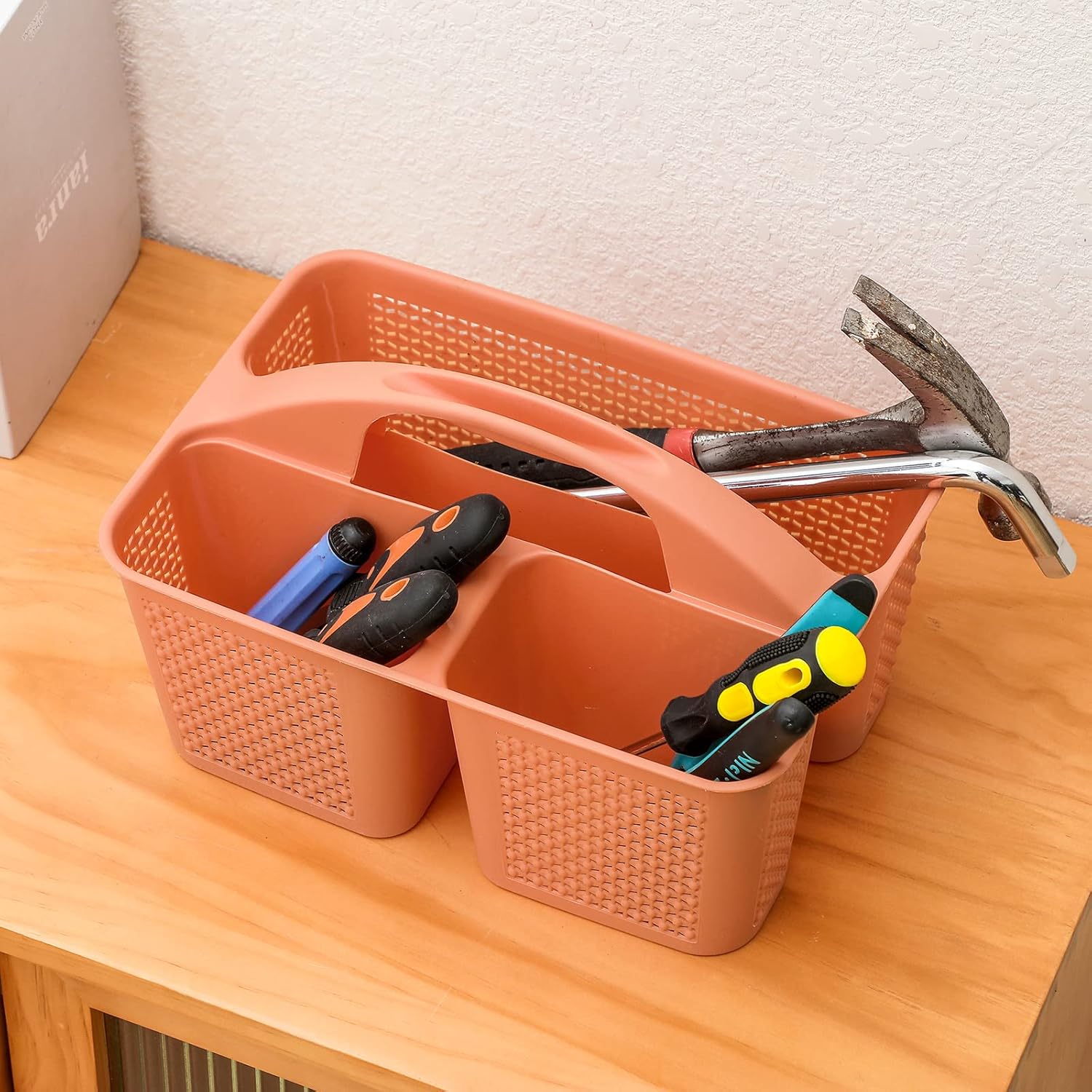 UUJOLY Portable Shower Caddy Bucket with Handle and 3 Compartments
