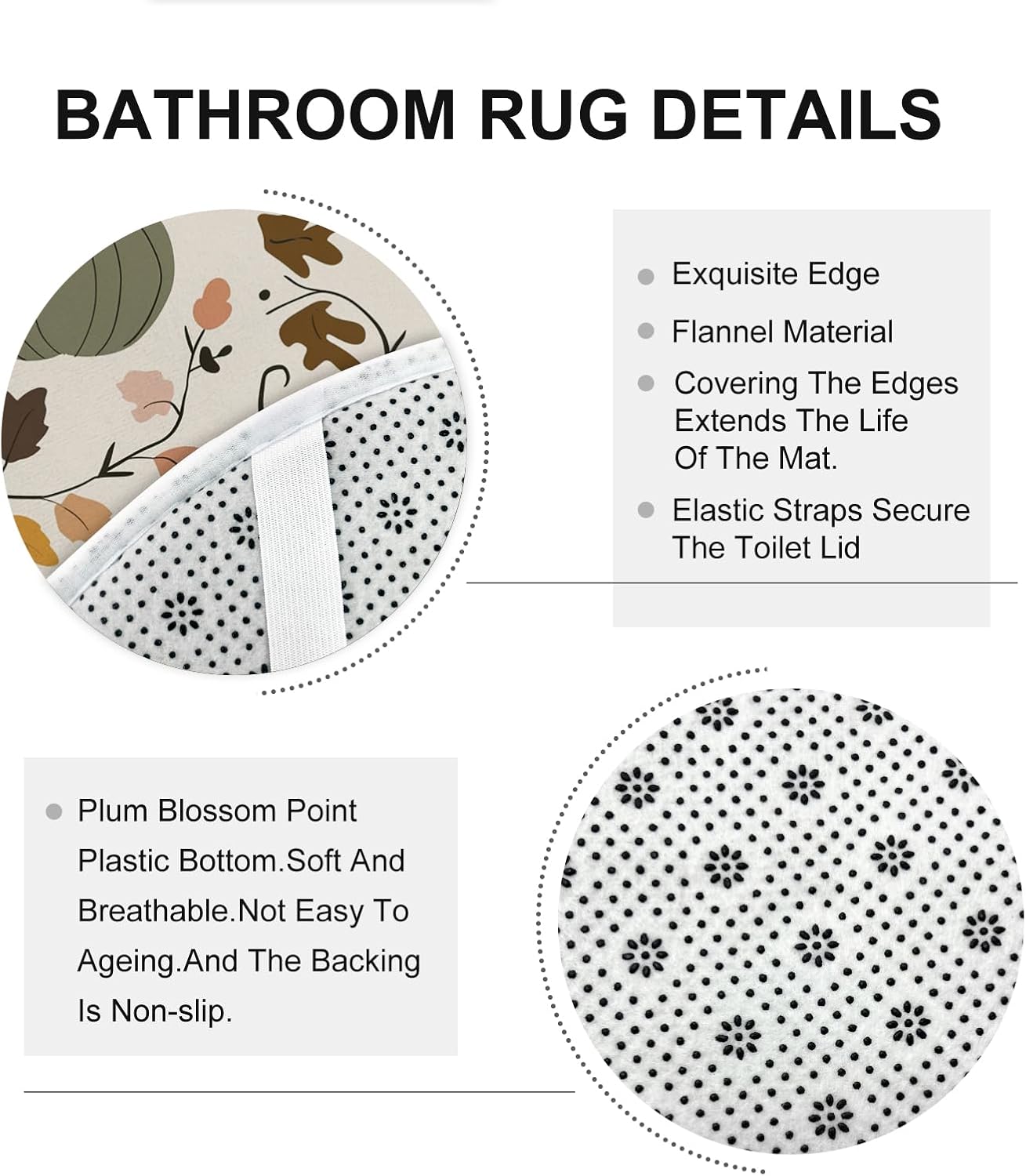 4PCS Fall Cream Pumpkin Bathroom Set with Non-Slip Rug and U Shape