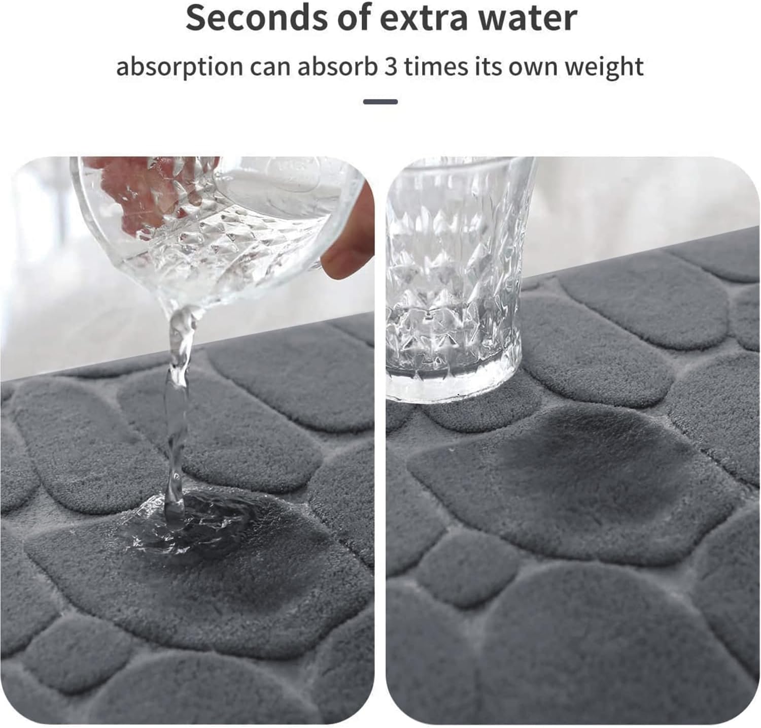 YIHOUSE Memory Foam Bath Mat 20x32 Dark Gray
