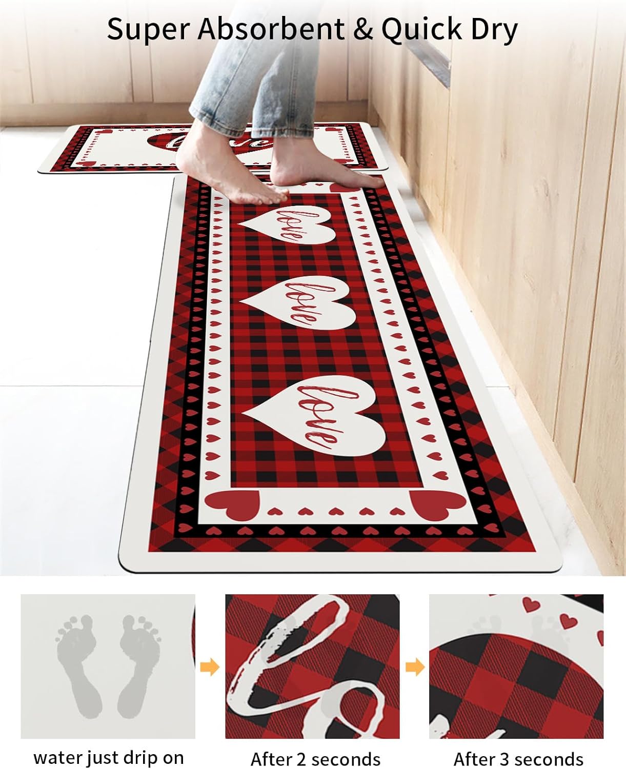 Funnywall88 2PCS Non-Slip Diatomite Bath Mats