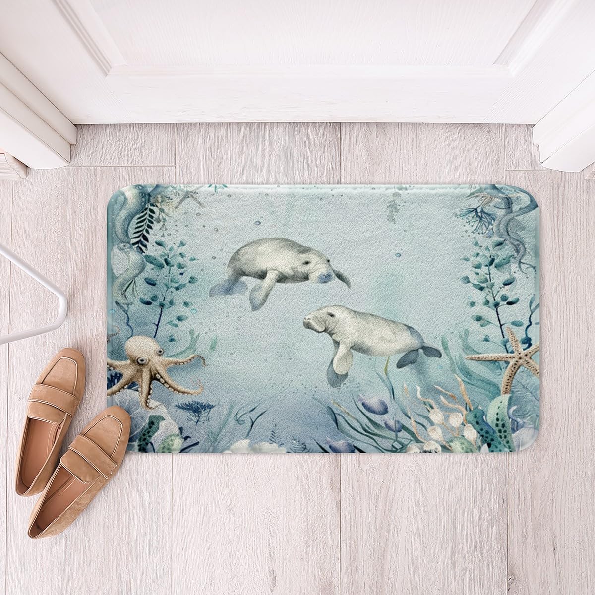 Erosebridal Teal Blue Bath Rug for Girls