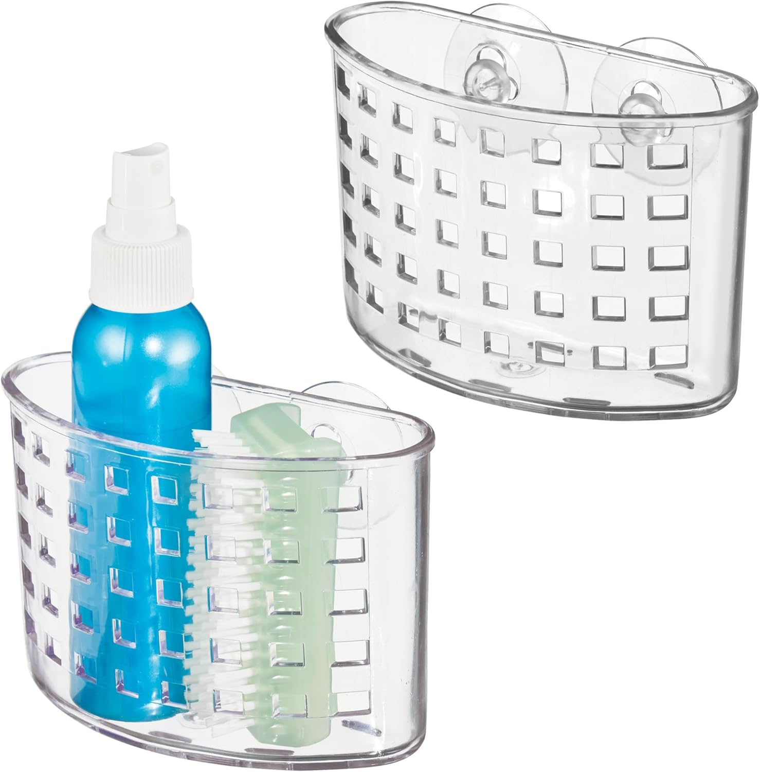 InterDesign Suction Cup Shower Caddy Set of 2 Clear USA Made