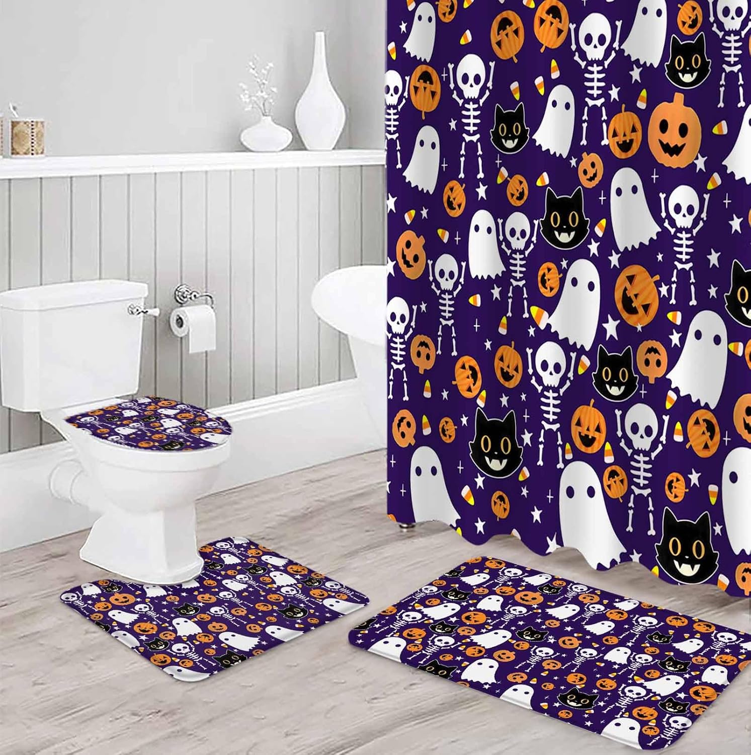 ZOE GARDEN Halloween Purple Bathroom Set