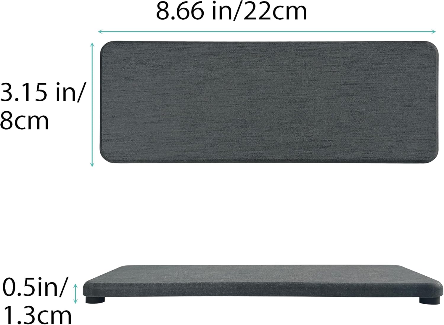 NiuYichee 2Pcs Water Absorbing Stone Trays Dark Gray