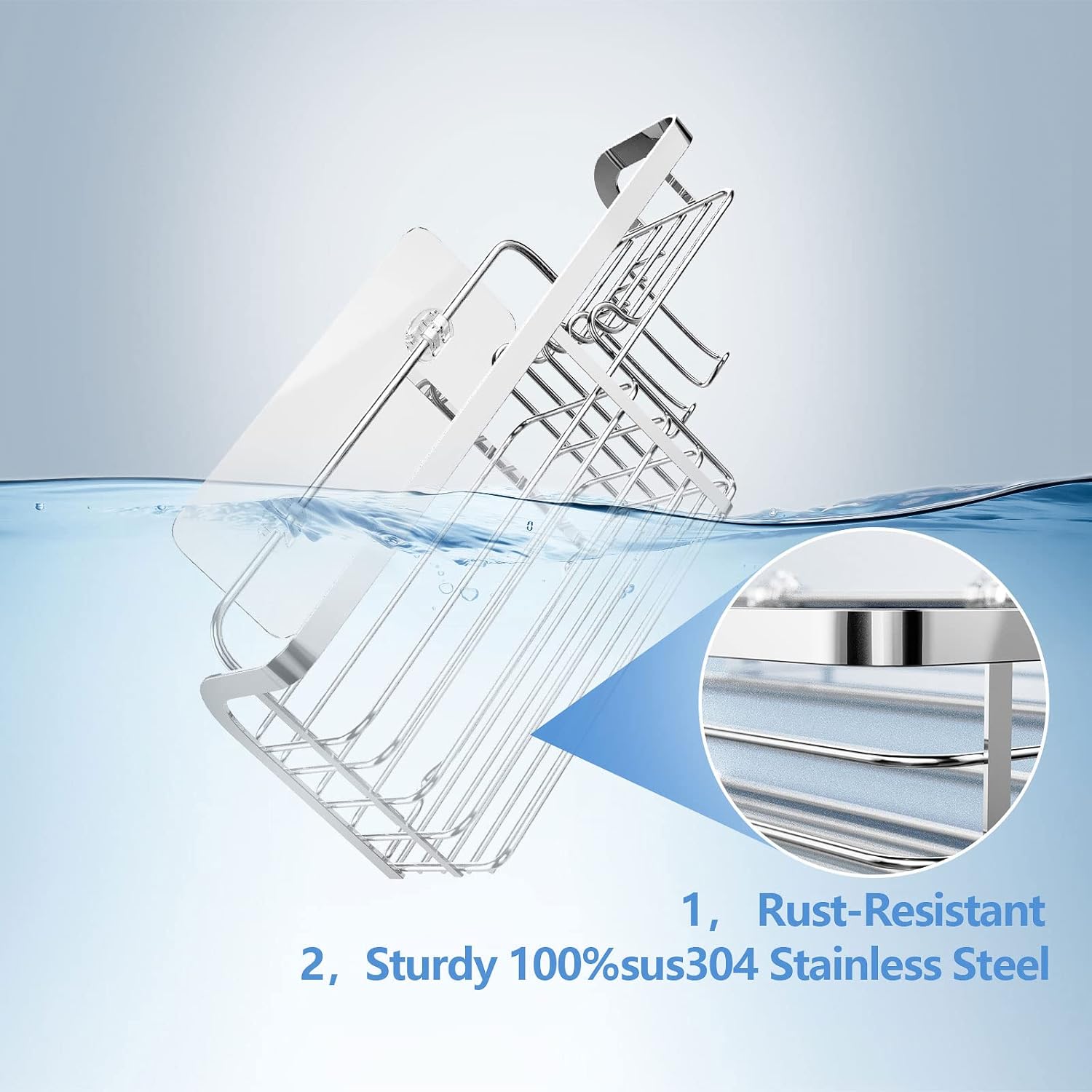 Smatorga Adhesive Shower Caddy 2 Pack Organizer