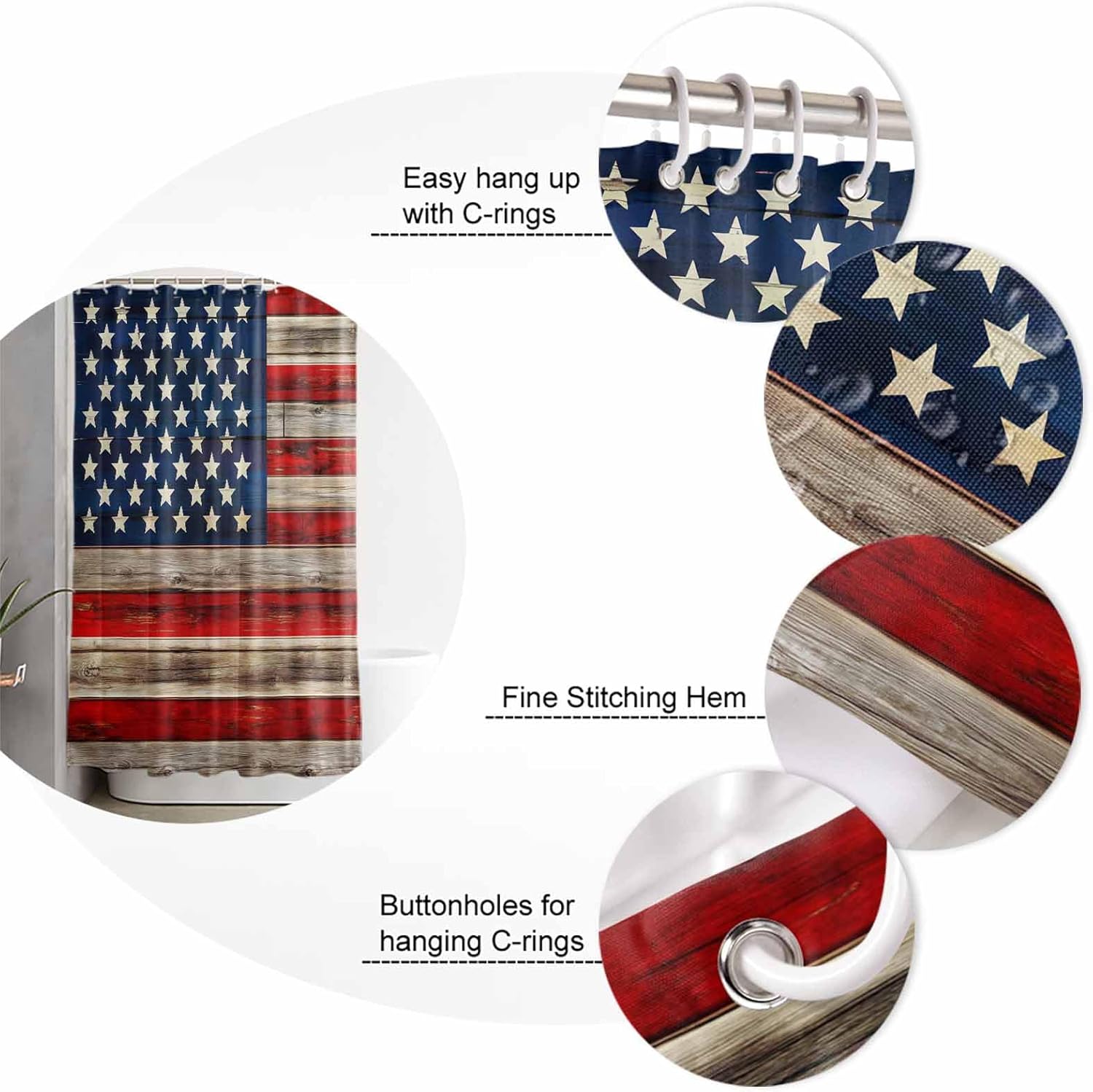 ZOE GARDEN American Flag Bathroom Set