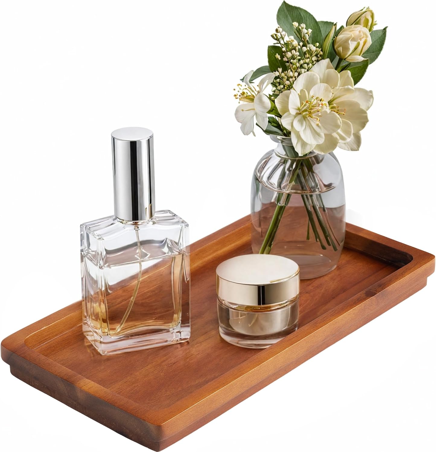 Natural Acacia Wood Vanity Tray - 118 x 59 Inch Elegant Organizer