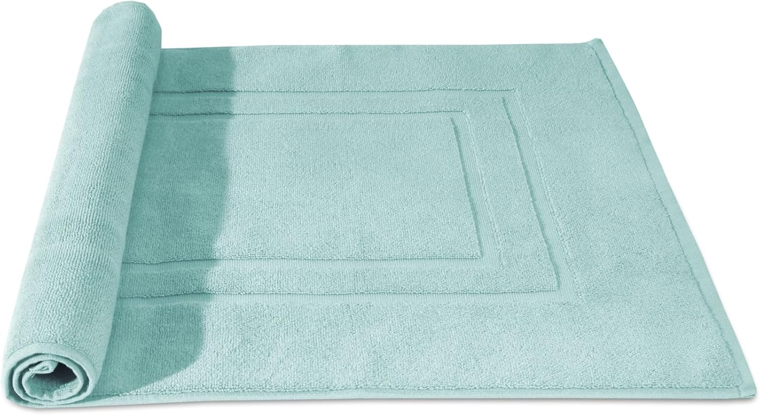 Feather Stitch 2 Piece Bath Mats Sea Foam 30x21 Inch