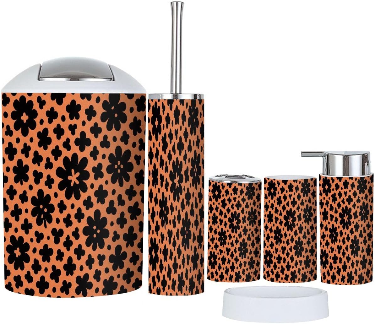 Boho Style 6 Piece Bathroom Accessories Set
