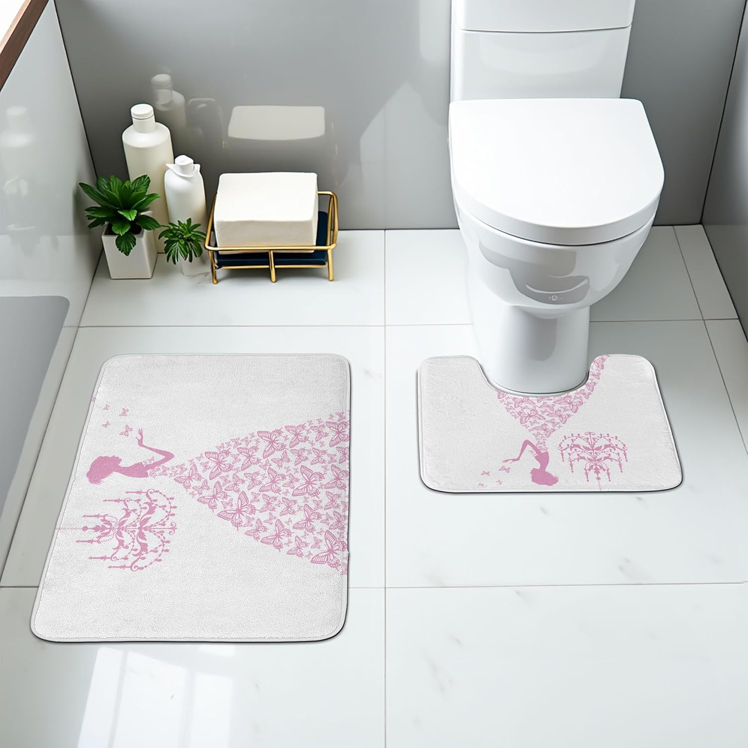 Ambesonne Love 2-Piece Bathroom Rug Set 1