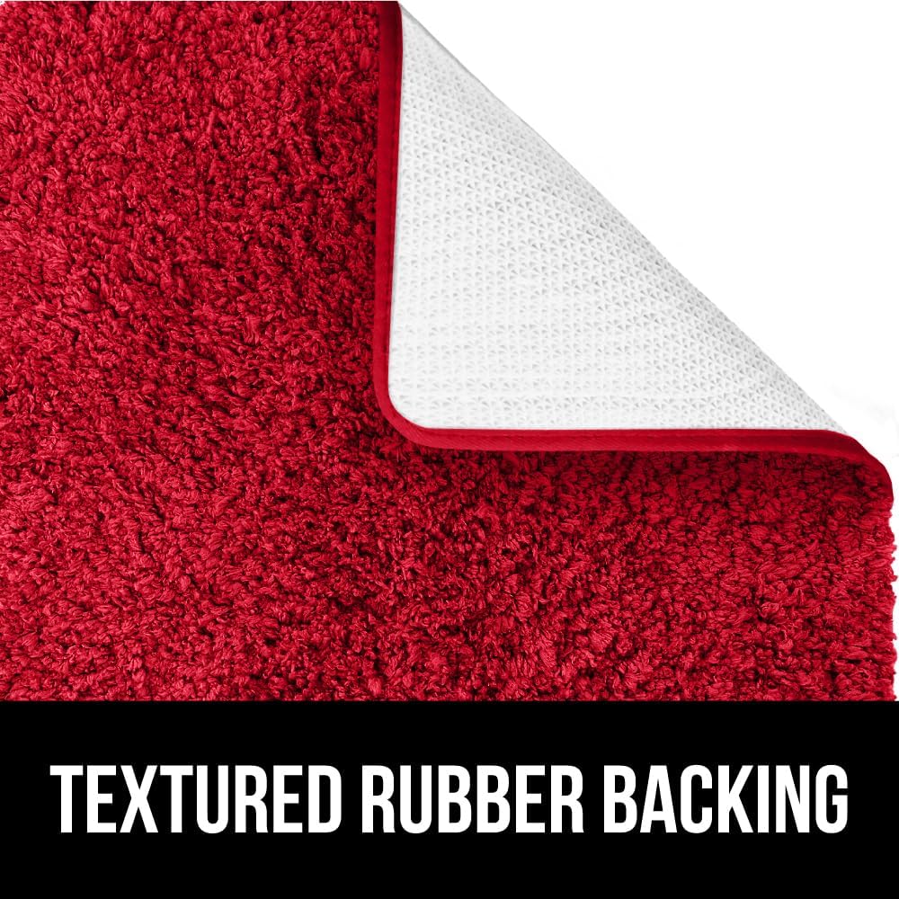 GORILLA GRIP 24x17 Bath Rug 175x15 Toilet Cover Set Red