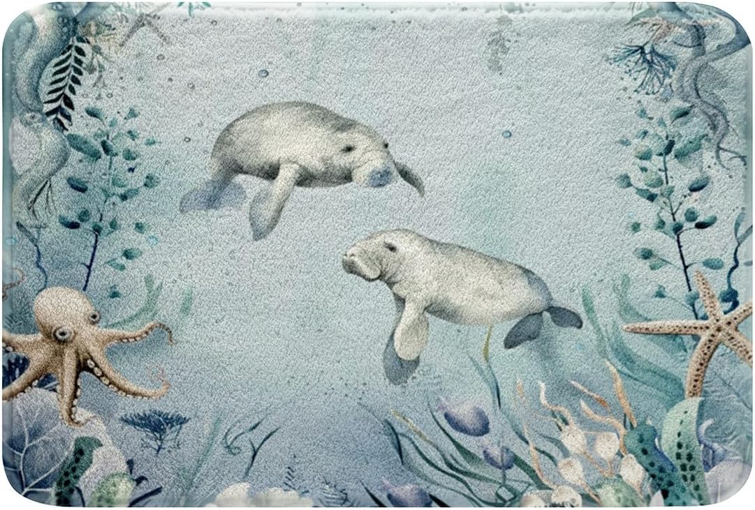 Erosebridal Teal Blue Bath Rug for Girls
