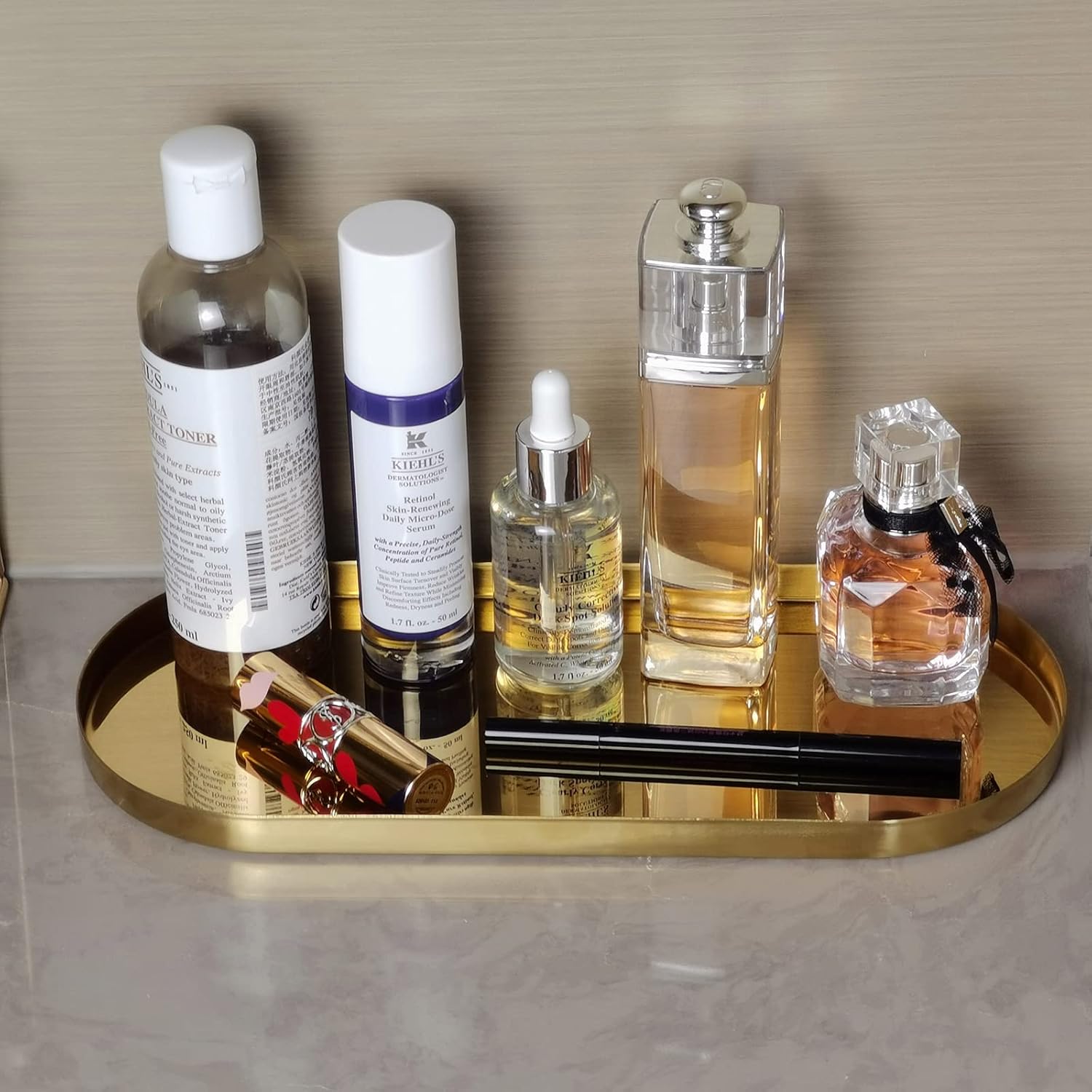 FREELOVE Gold Mirror Tray for Bathroom Vanity