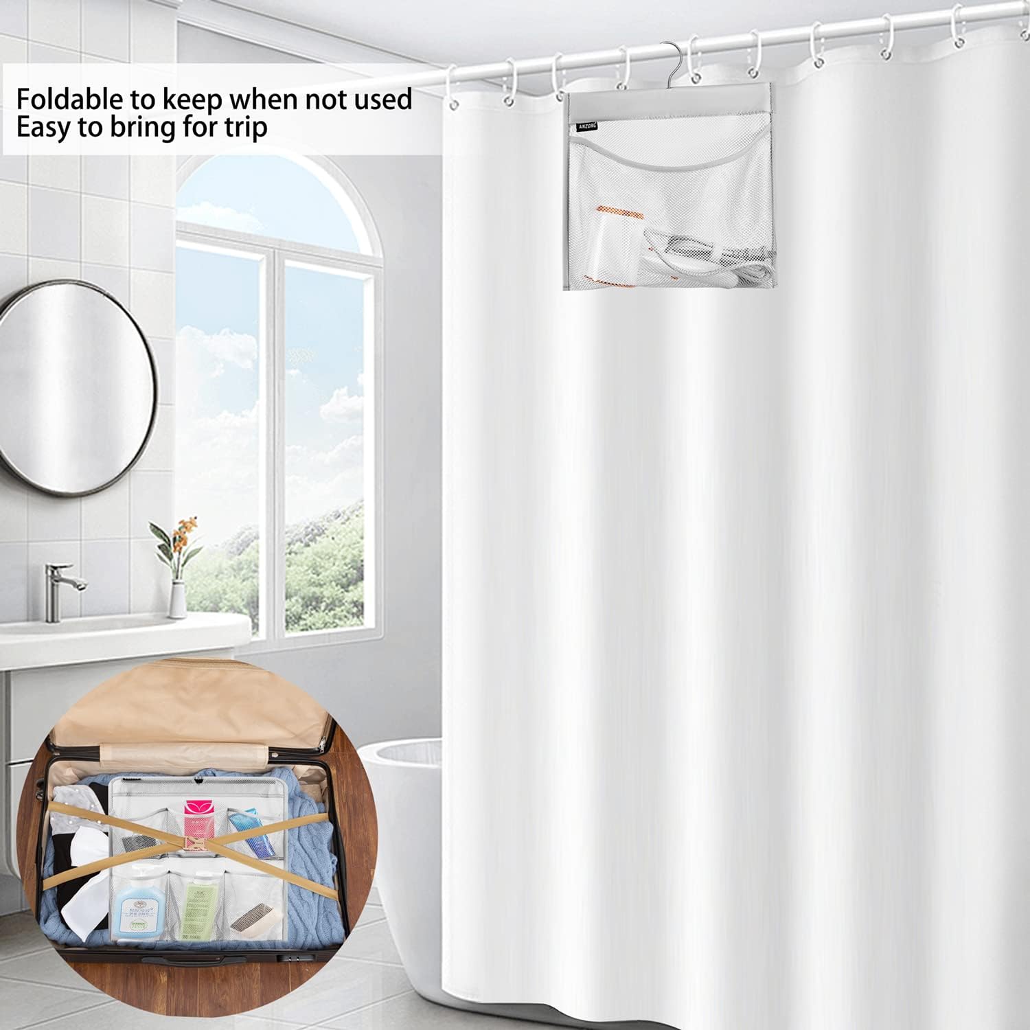 ANZORG Mesh Shower Caddy with Rotating Hanger