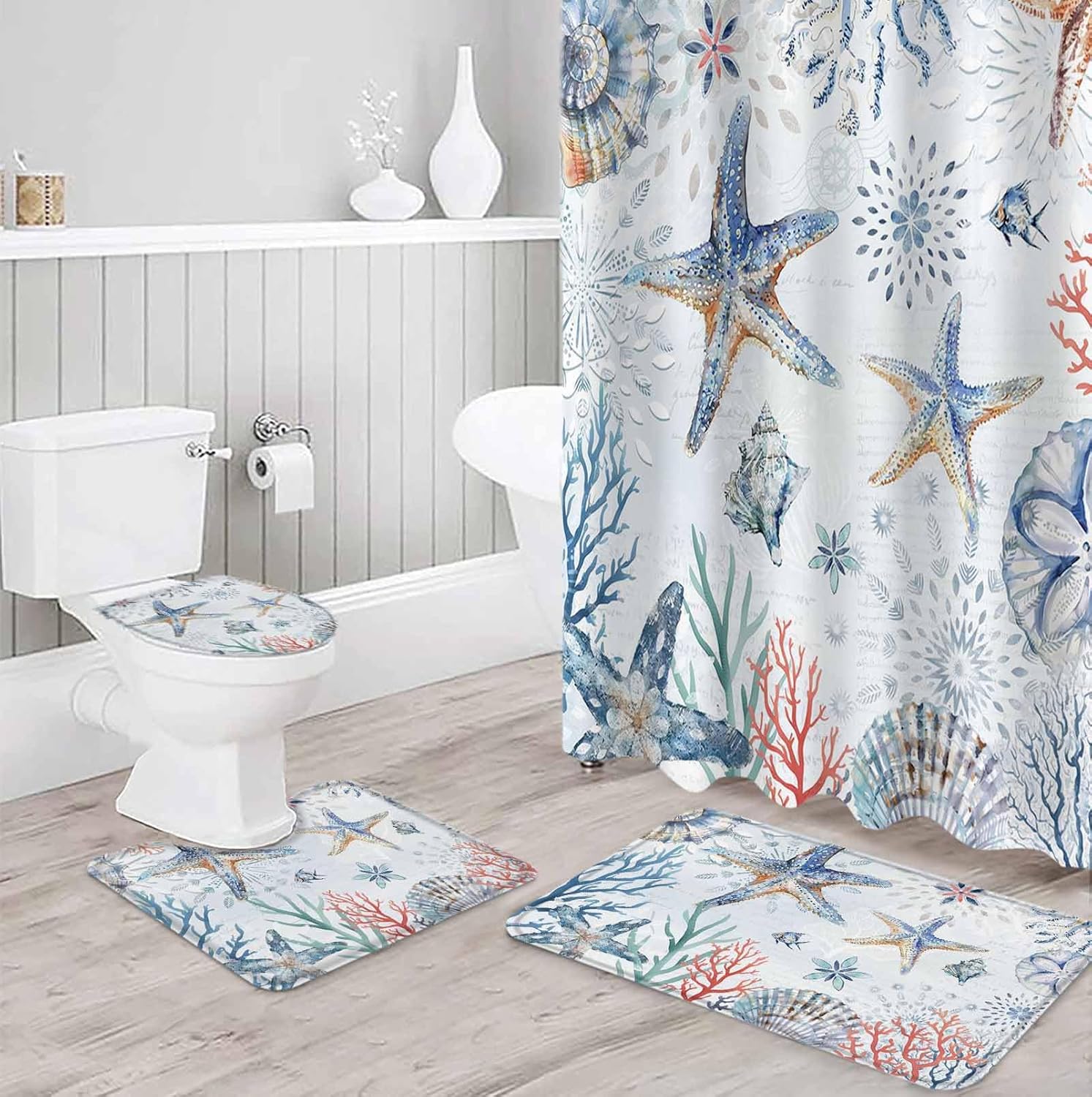 ZOE GARDEN Blue Starfish Bathroom Set 1