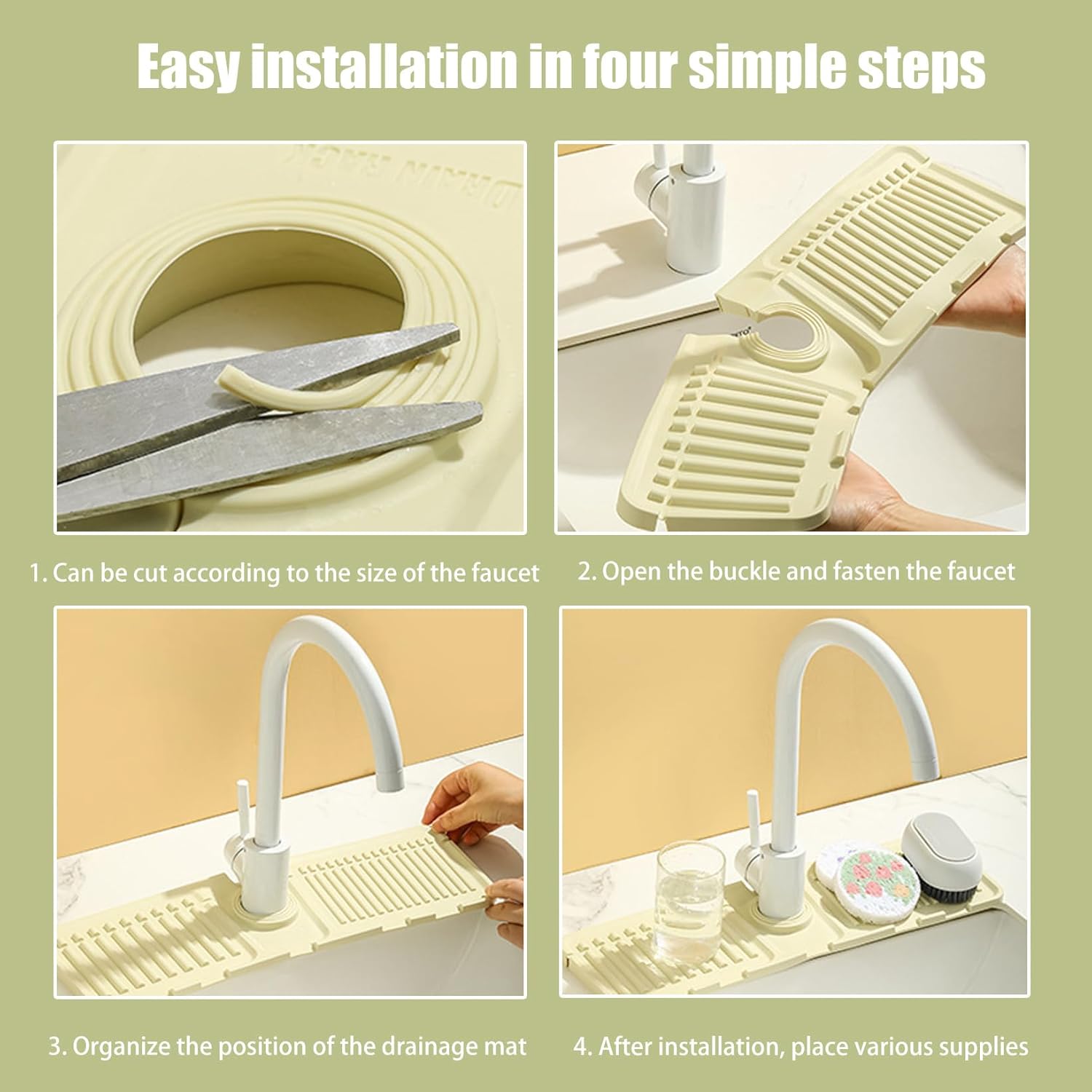 Swicado Faucet Mat - Premium Silicone Splash Guard for Kitchen Bath