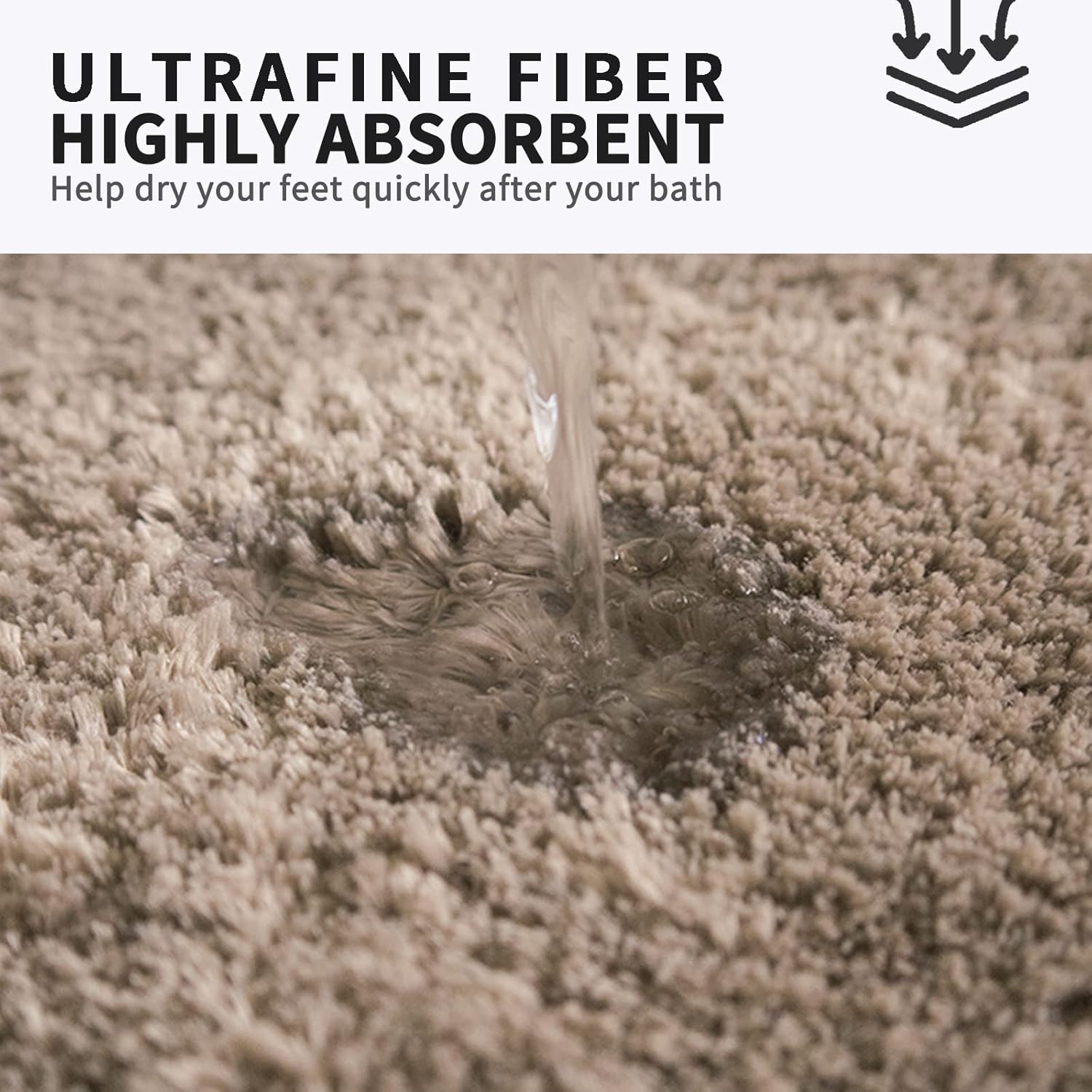 FIFU Bath Rug Mat 17x24 Non-Slip Microfiber 1